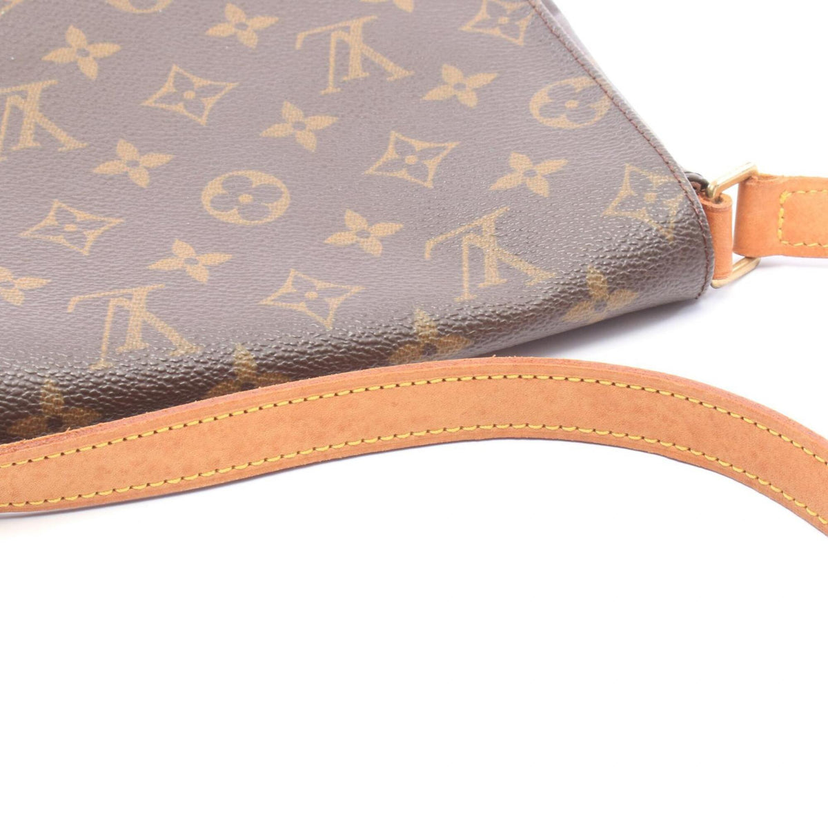 Louis Vuitton Brown Coated Canvas Leather Handbag Shoulder Bag (Pre-Owned)