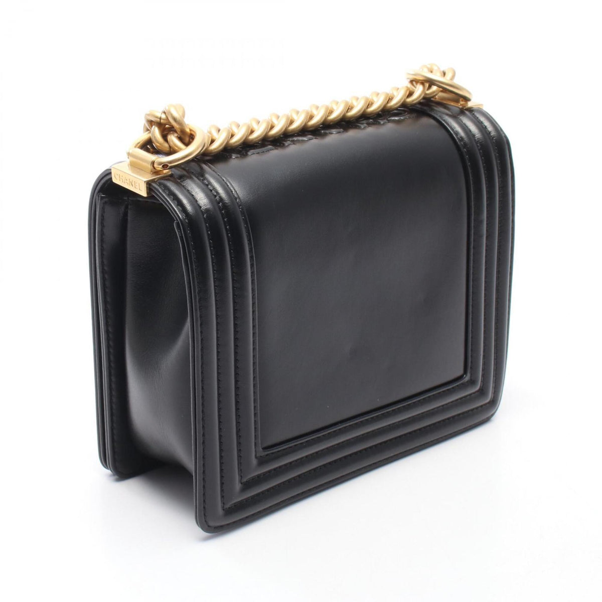 Chanel Black Leather Handbag Shoulder Bag (Pre-Owned)