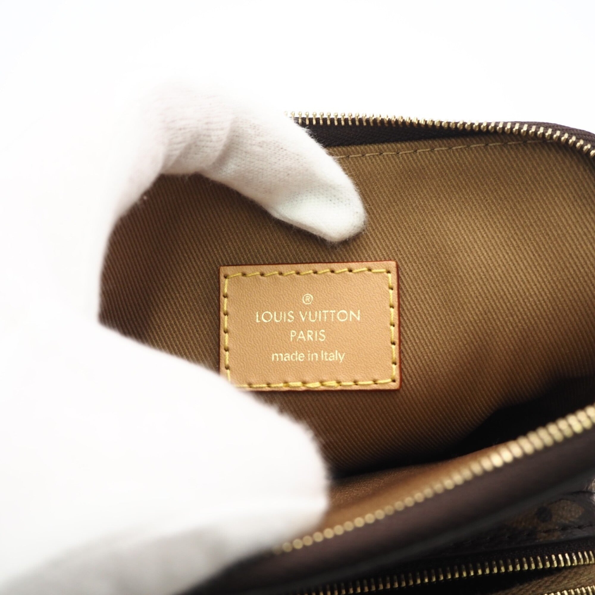 Louis Vuitton Monogram Beige Brown Coated Canvas Leather Shoulder Bag (Pre-Owned)