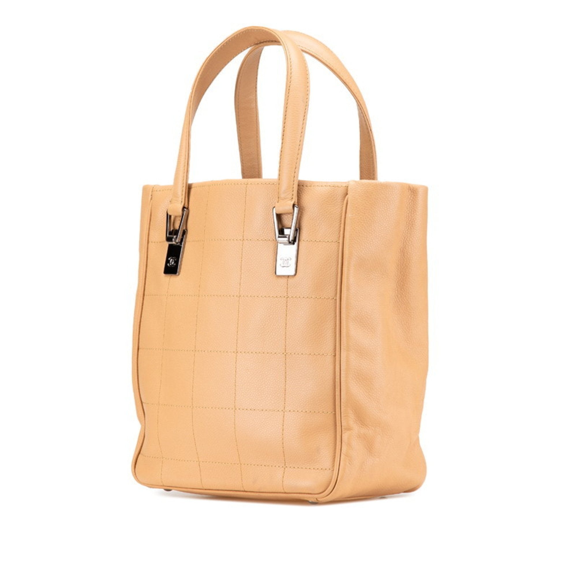Chanel Beige Leather Handbag Tote Bag (Pre-Owned)