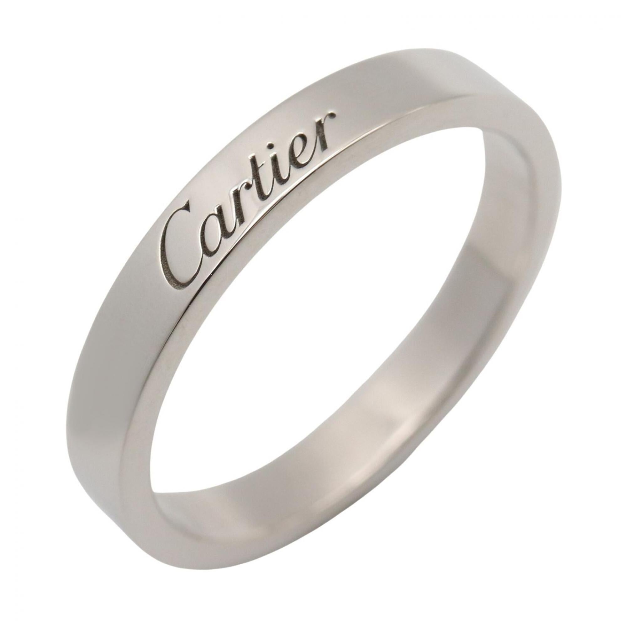 Cartier Silver Platinum 950 Band Ring (Pre-Owned)