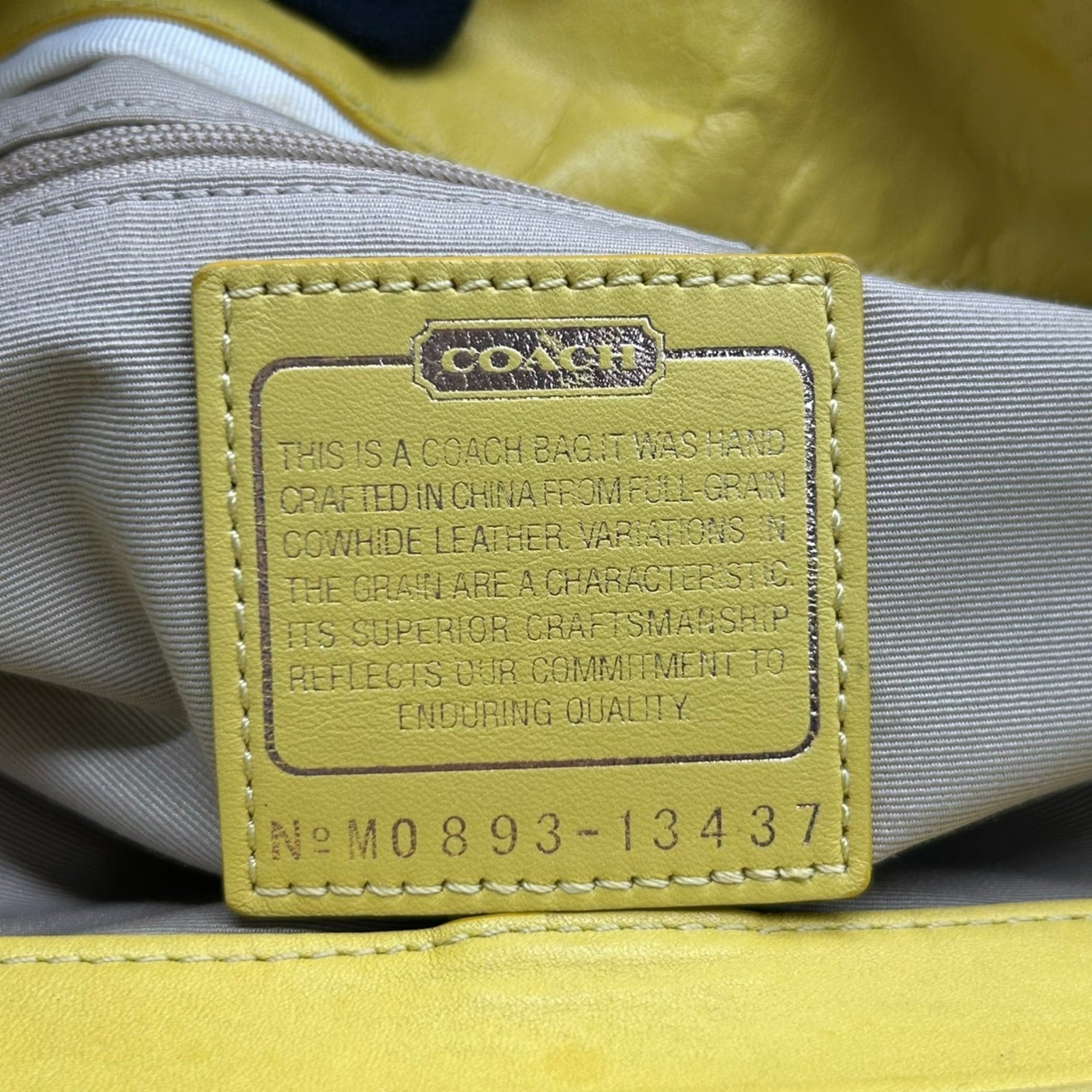 Coach Yellow Leather Handbag Shoulder Bag (Pre-Owned)