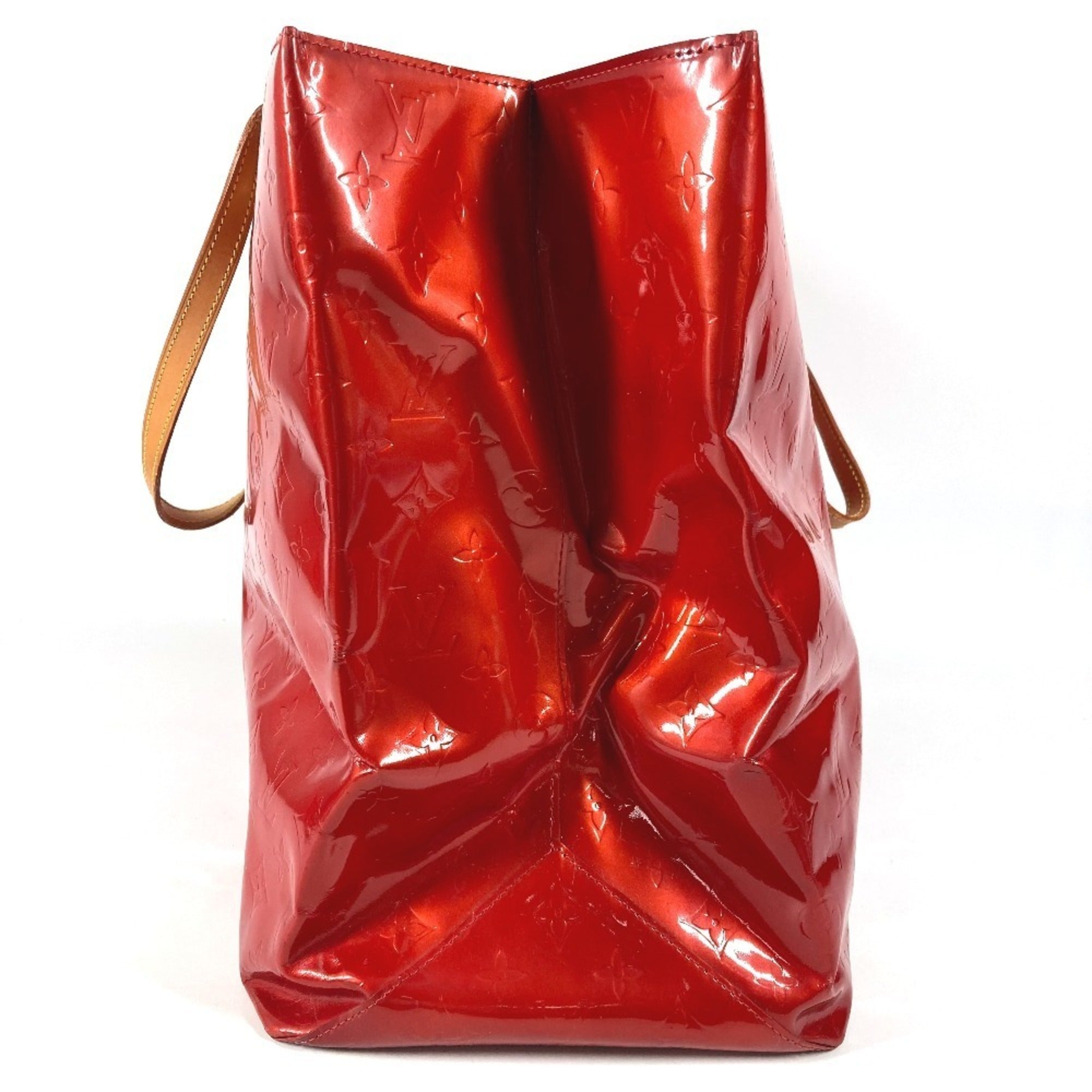 Louis Vuitton Red Color Monogram Vernis Boston Bag Shoulder Bag Tote Bag (Pre-Owned)