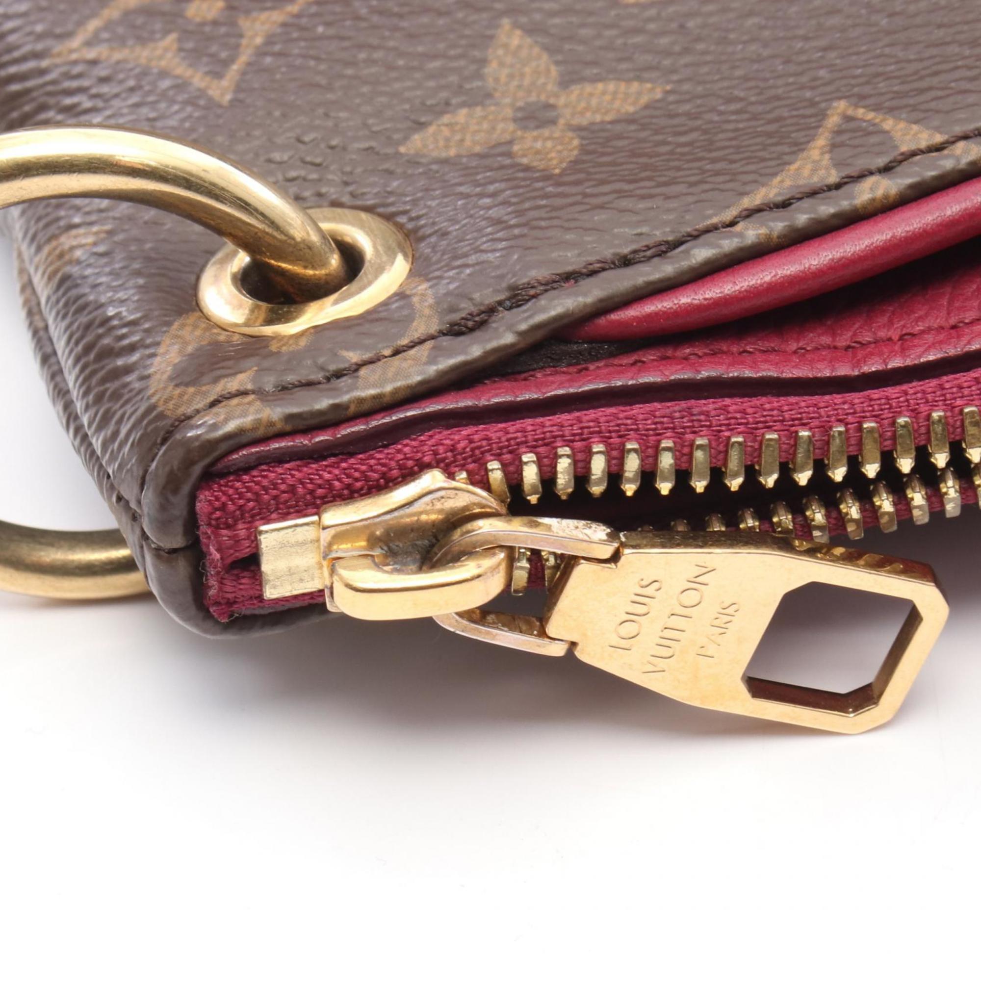 Louis Vuitton Aurore Bordeaux Brown Coated Canvas Leather Handbag (Pre-Owned)