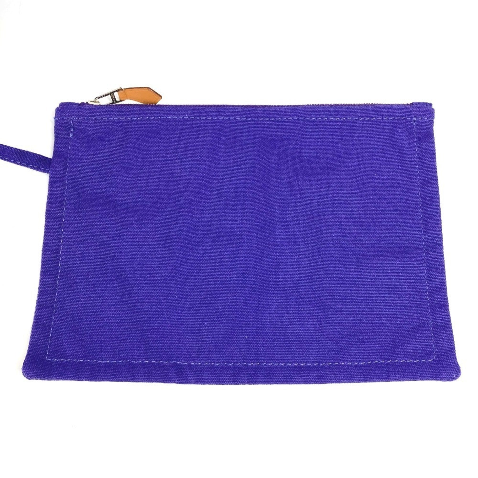 Hermes Blue Canvas Handbag Tote Bag (Pre-Owned)