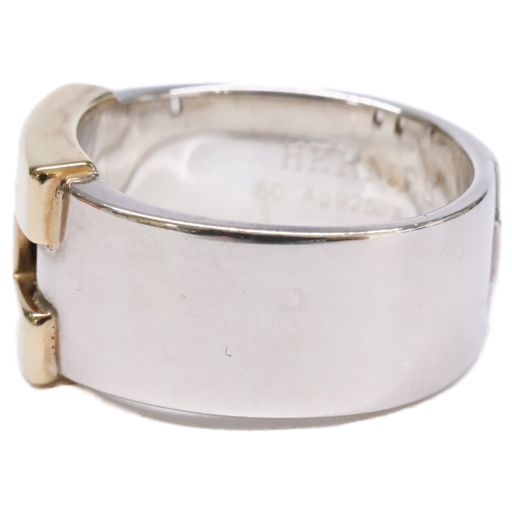 Hermes Silver Yellow Gold Silver 925 Band Ring (Pre-Owned)