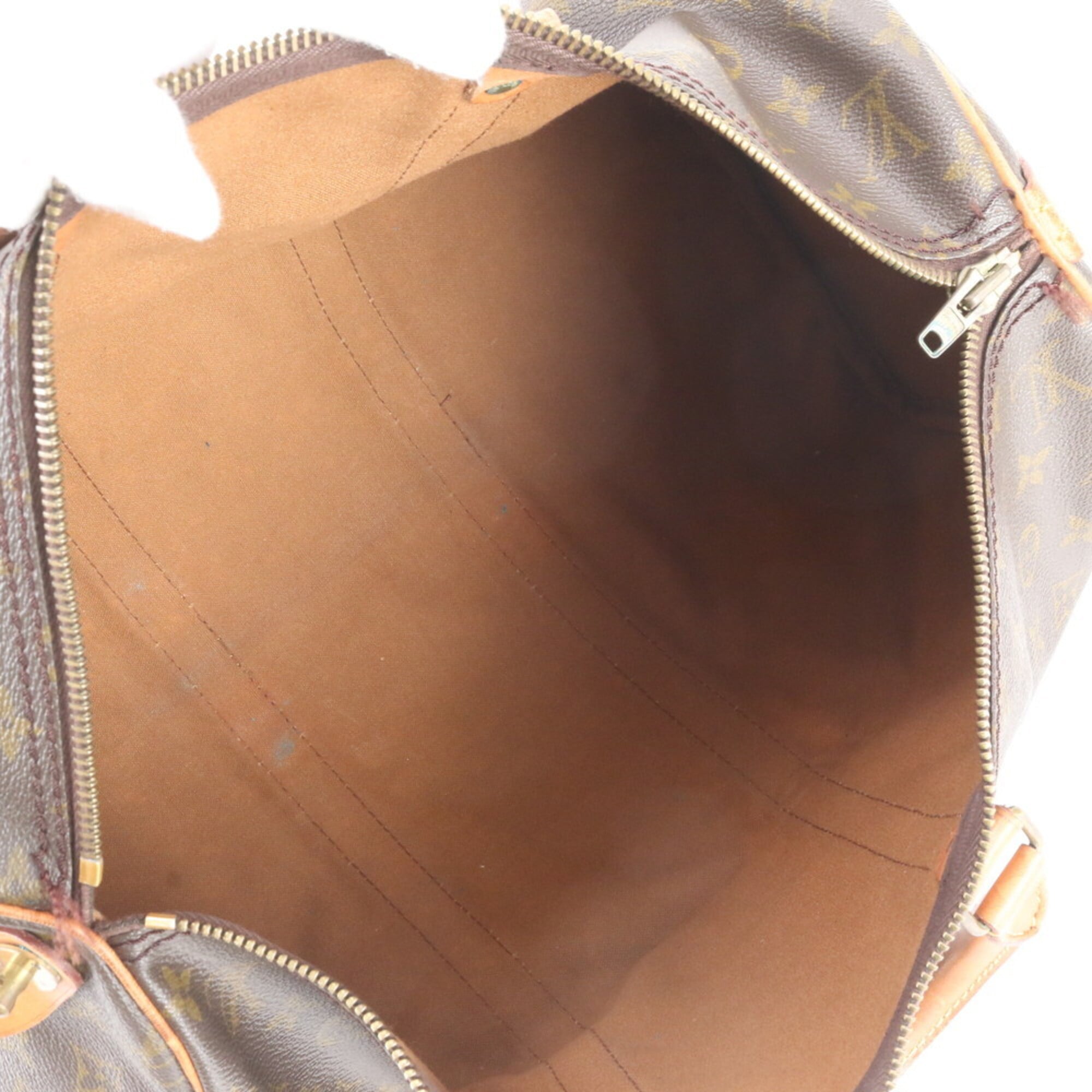 Louis Vuitton Brown Leather Coated Canvas Boston Bag Tote Bag (Pre-Owned)