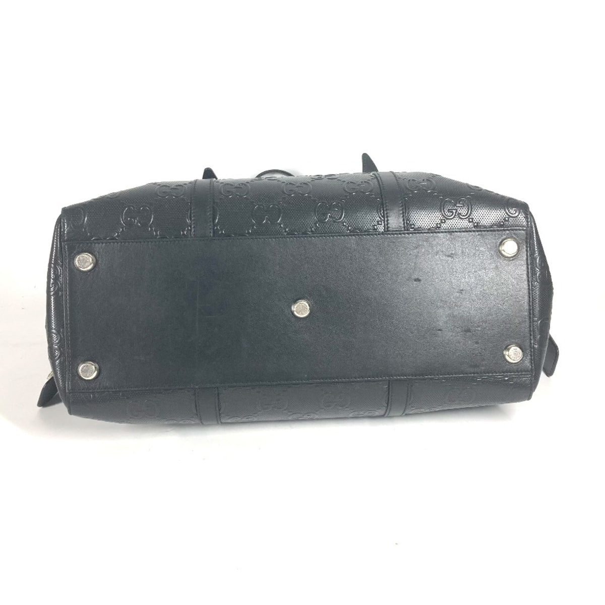 Gucci Black Leather Boston Bag Shoulder Bag Tote Bag (Pre-Owned)