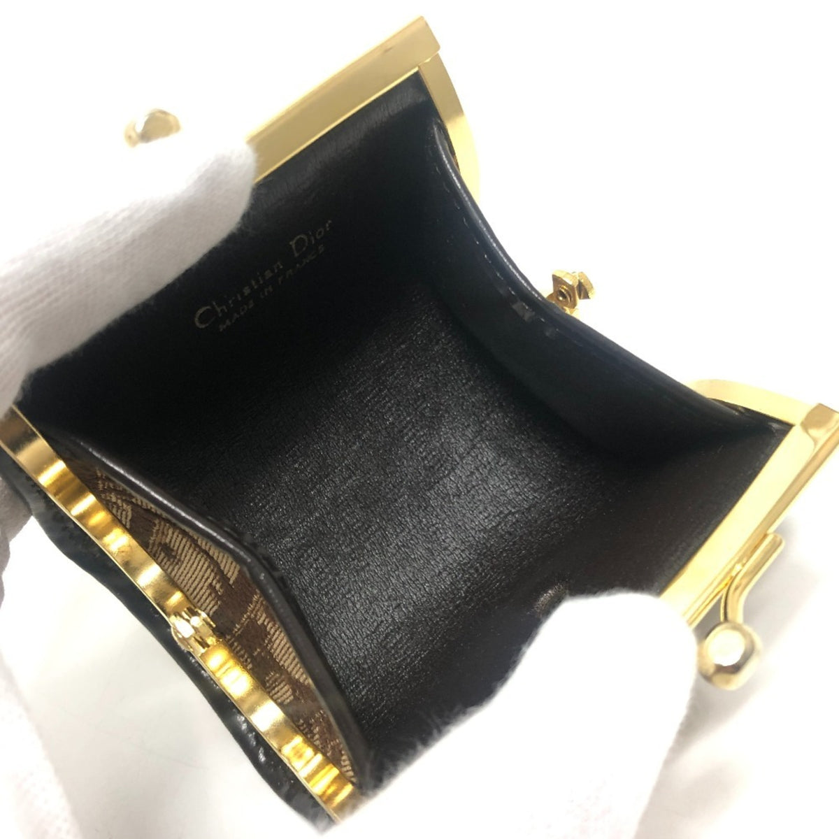 Christian Dior Brown Canvas Coin Purse/Coin Case (Pre-Owned)