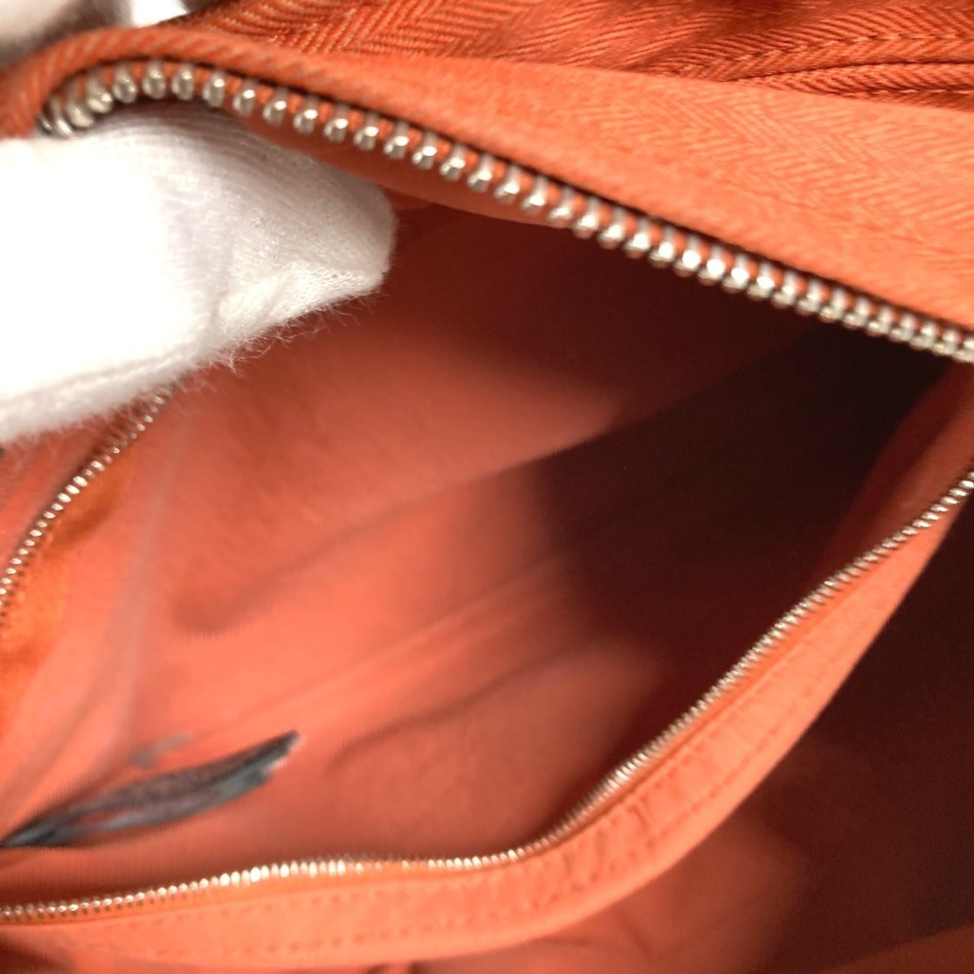 Hermes Orange Cotton Handbag Tote Bag (Pre-Owned)