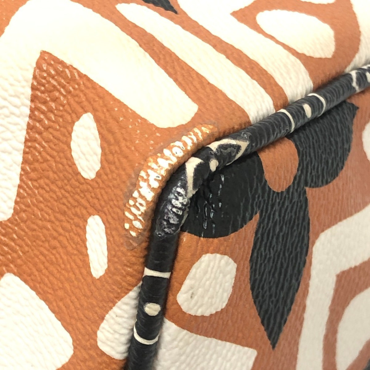 Louis Vuitton Brown White Leather Pvc Boston Bag (Pre-Owned)