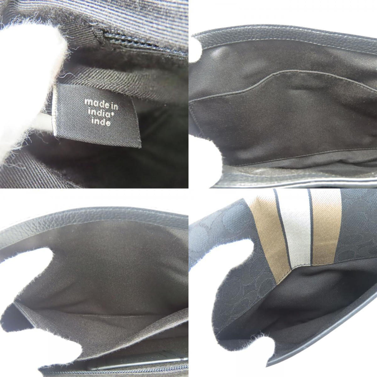 Coach Black Canvas Leather Shoulder Bag (Pre-Owned)