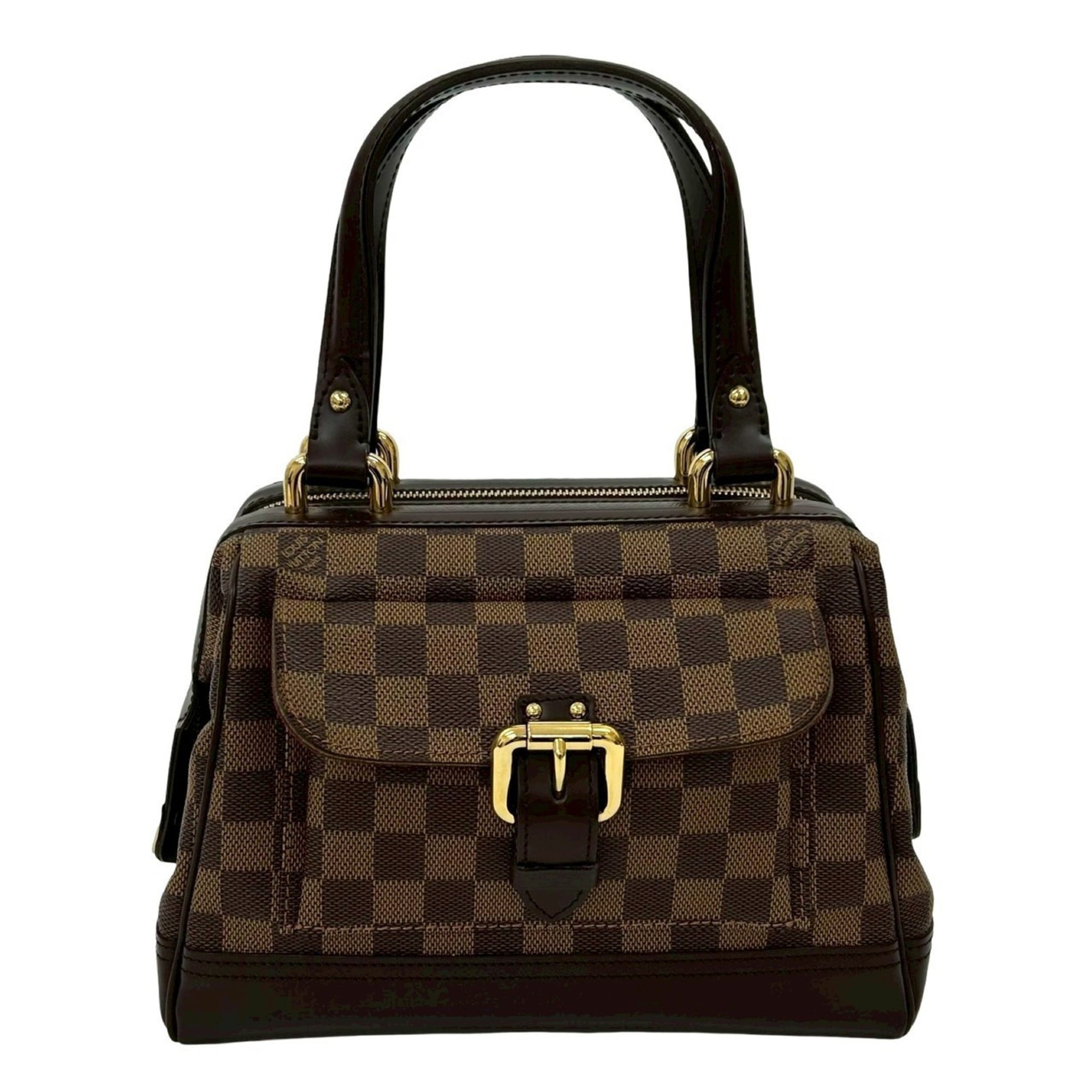 Louis Vuitton Brown Leather Pvc Boston Bag Handbag Tote Bag (Pre-Owned)