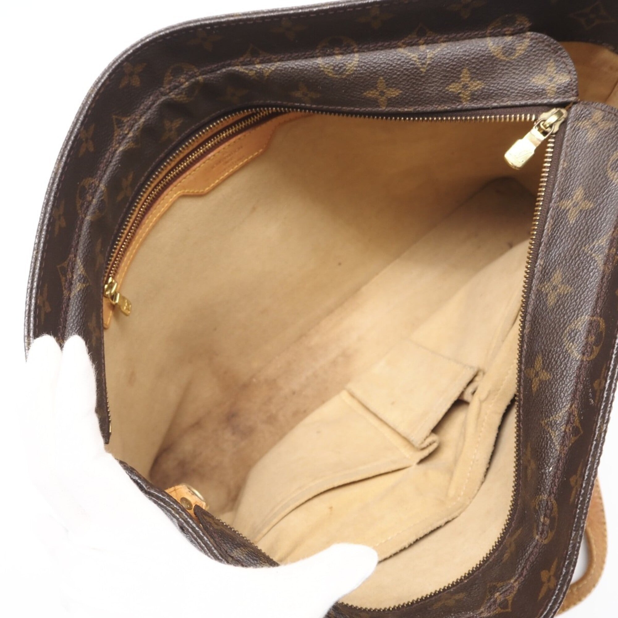 Louis Vuitton Monogram Brown Coated Canvas Leather Handbag (Pre-Owned)
