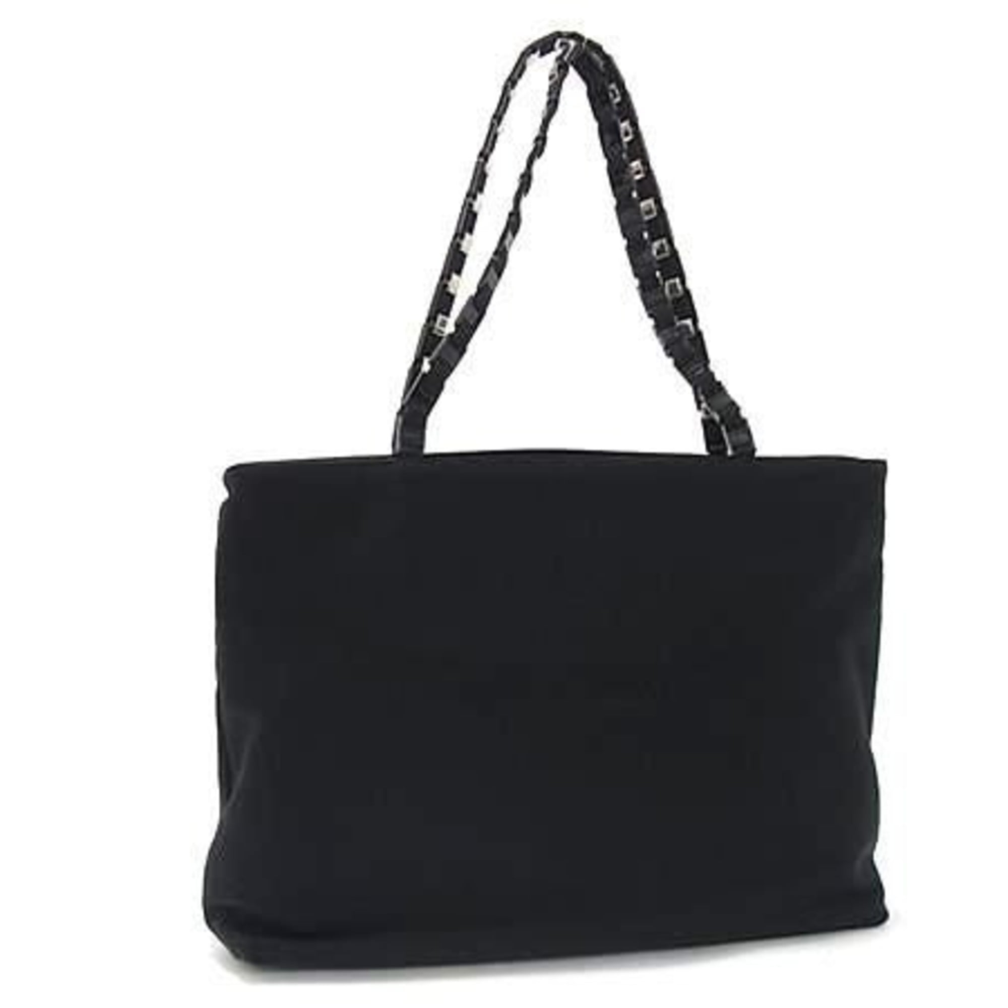 Salvatore Ferragamo Vara Black Canvas Shoulder Bag Tote Bag (Pre-Owned)