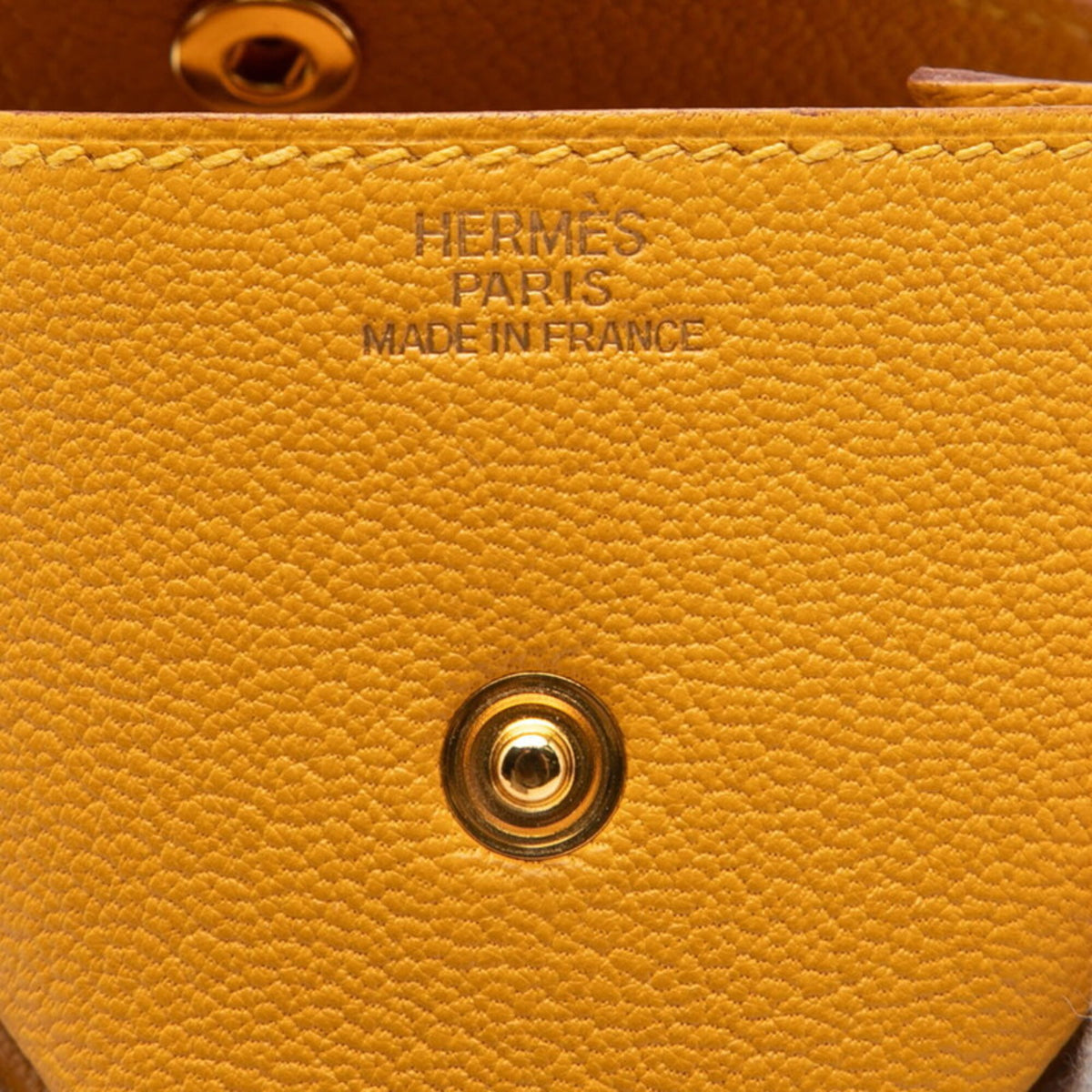 Hermes Gold Yellow Chevre Leather Coin Purse/Coin Case (Pre-Owned)