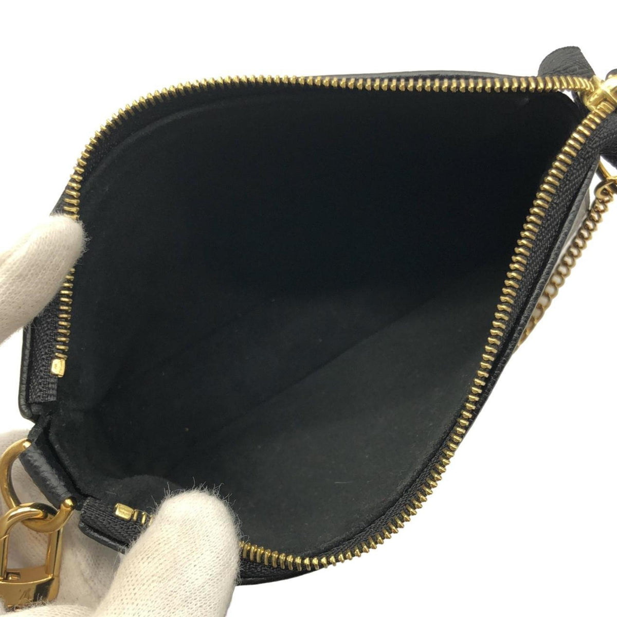 Louis Vuitton Beige Black Leather Pochette (Pre-Owned)