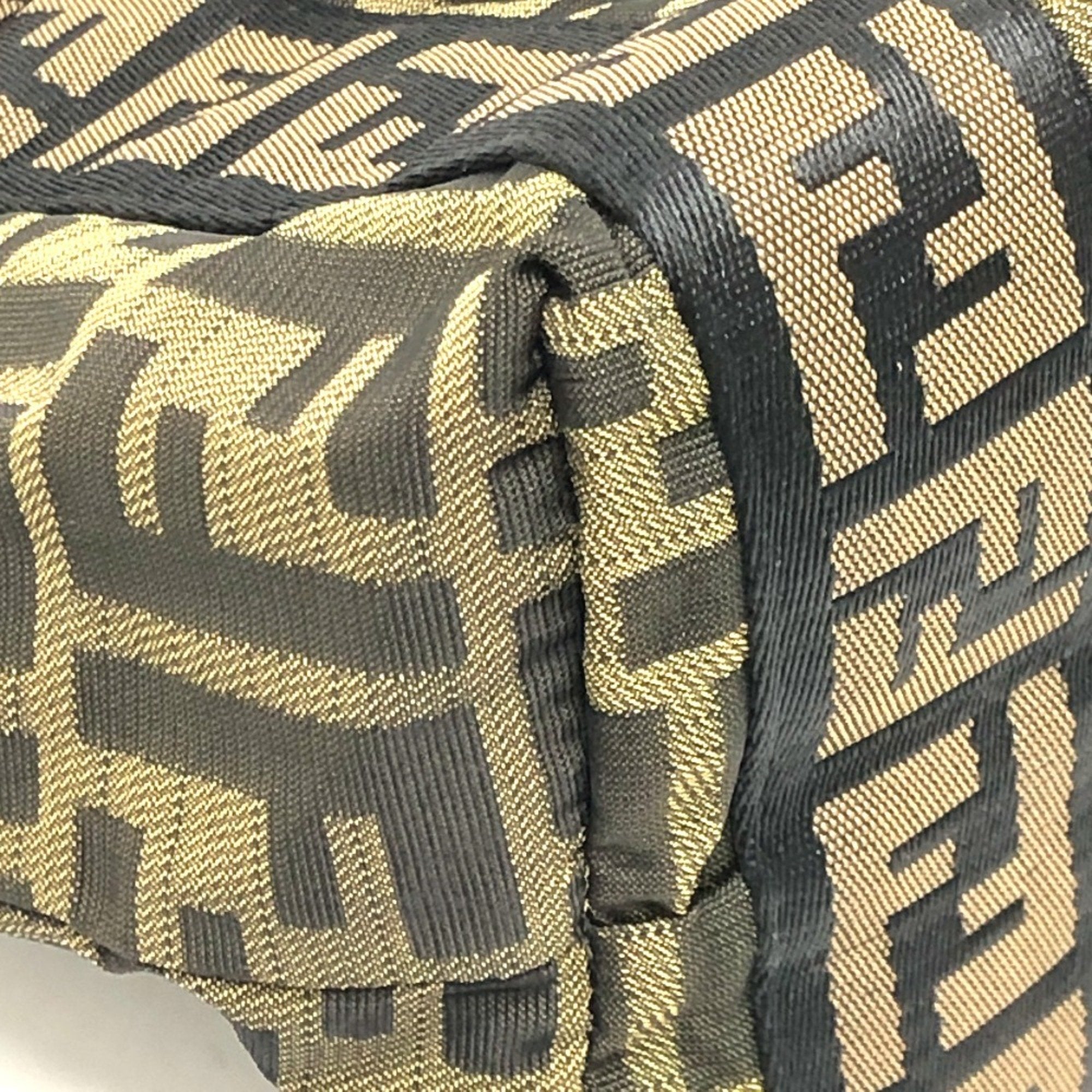 Fendi Zucca Black Brown Canvas Handbag Tote Bag (Pre-Owned)
