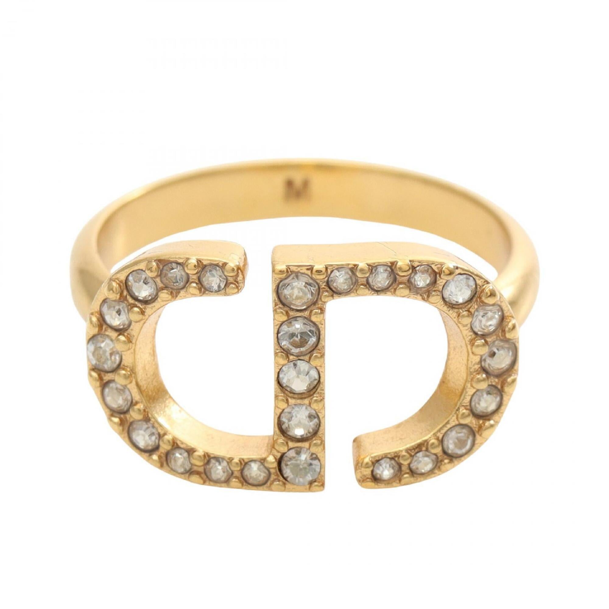 Christian Dior Gold Gold Plating Band Ring (Pre-Owned)