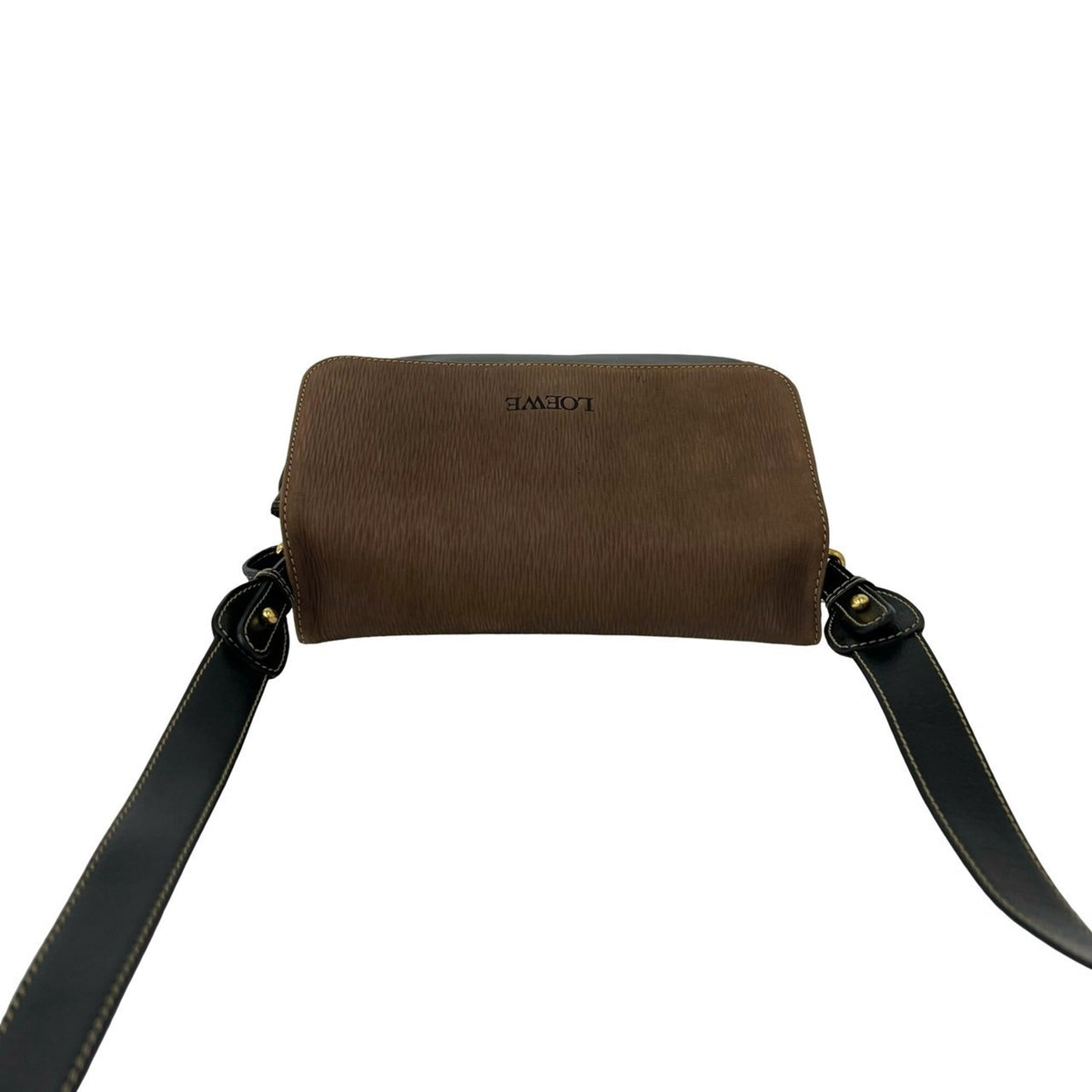 Loewe Black Brown Leather Crossbody Bag Pochette Shoulder Bag (Pre-Owned)