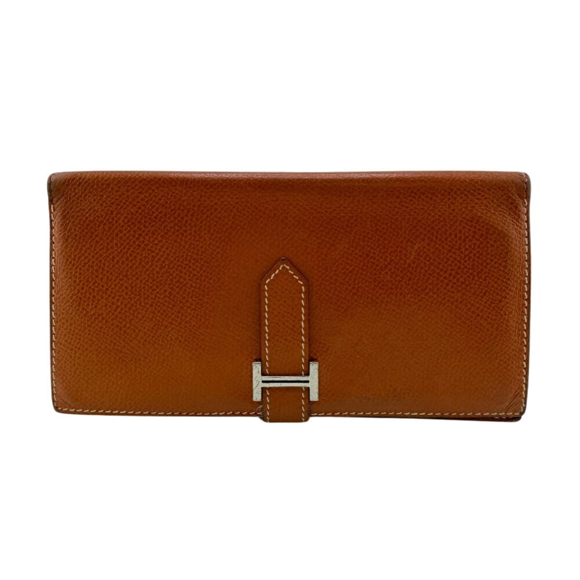 Hermes Brown Leather Long Wallet (Bi-Fold) (Pre-Owned)