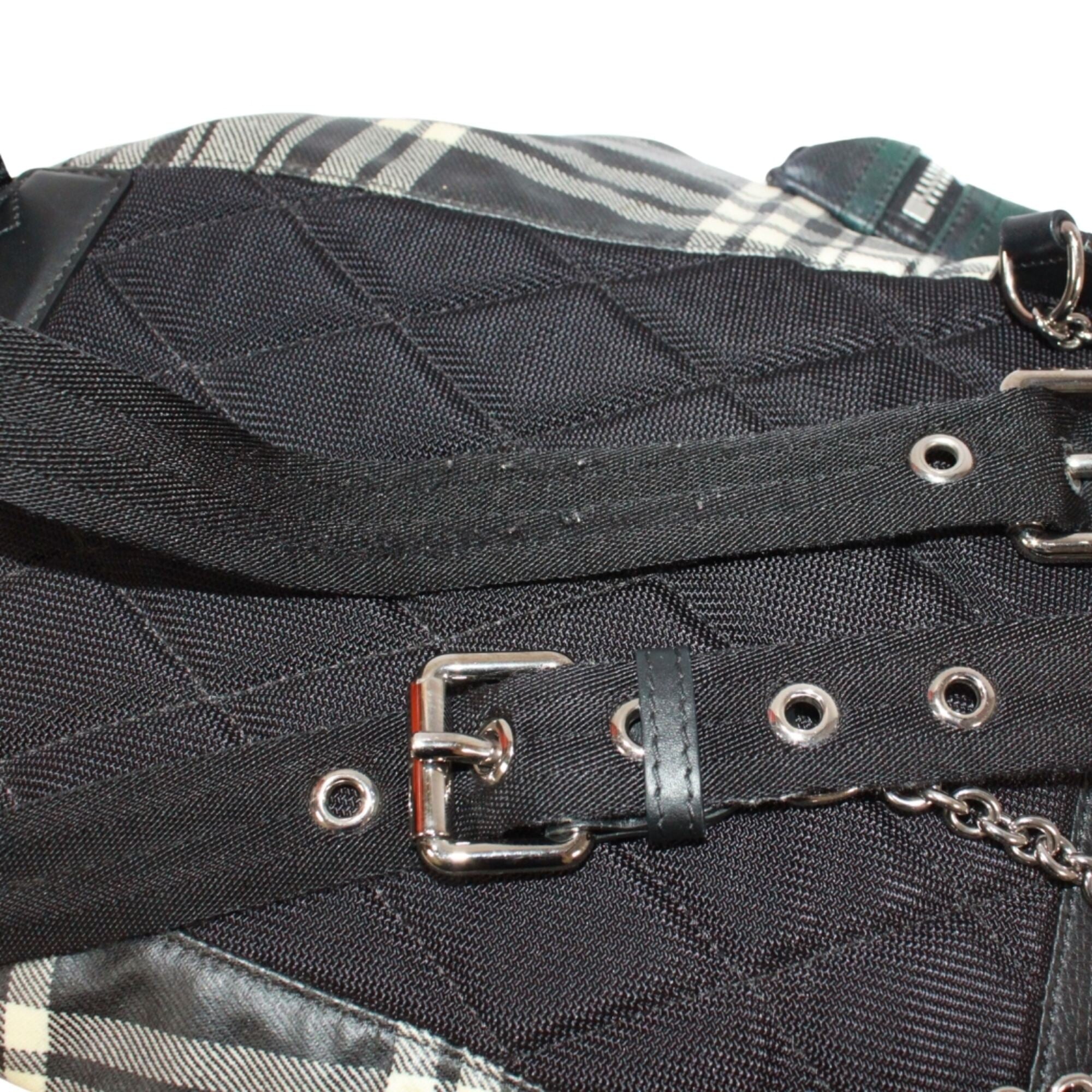 Burberry Black Green Cotton Canvas Backpack (Pre-Owned)