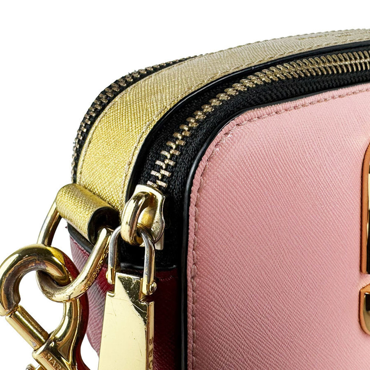 Marc Jacobs Gold Pink Red Color Coated Canvas Shoulder Bag (Pre-Owned)