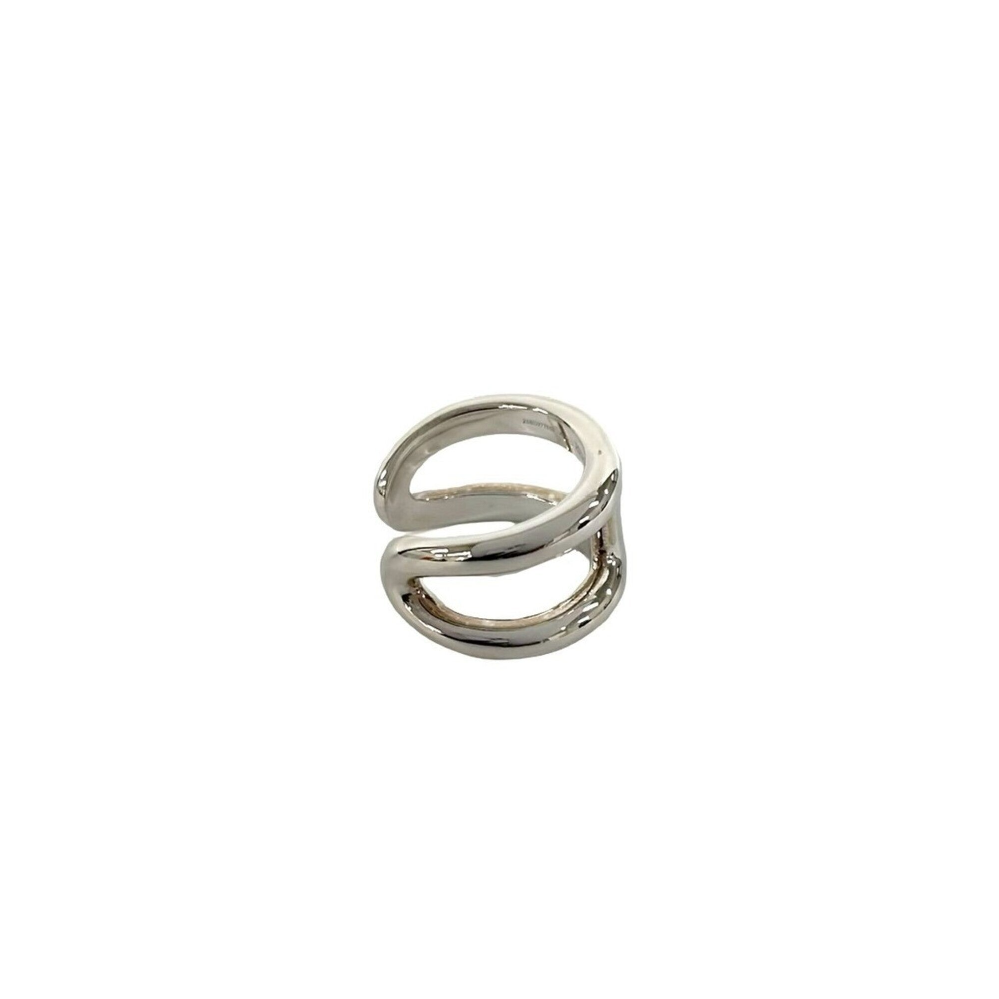 Hermes Silver Silver 925 Band Ring (Pre-Owned)