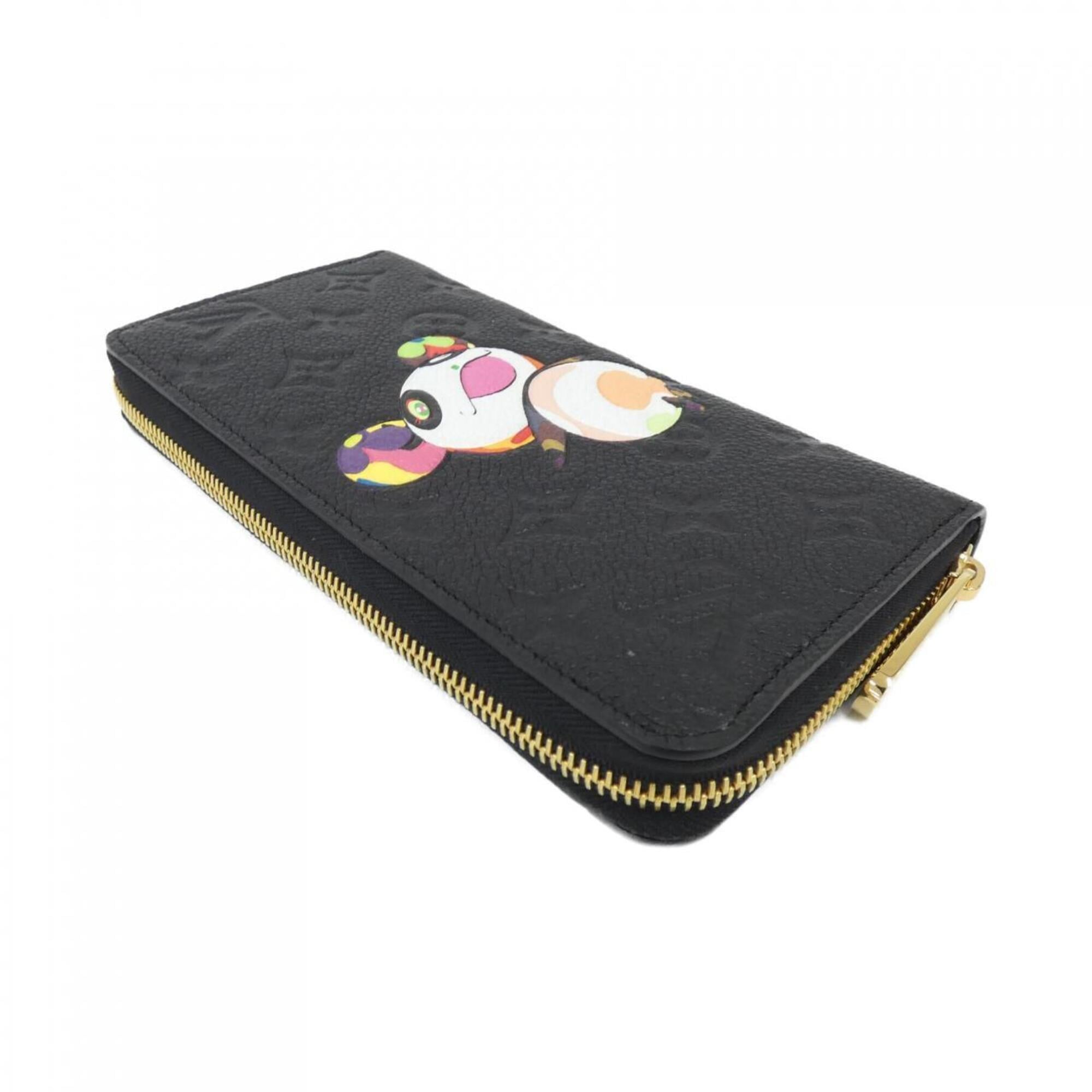 Louis Vuitton Black Leather Long Wallet (Bi-Fold) (Pre-Owned)