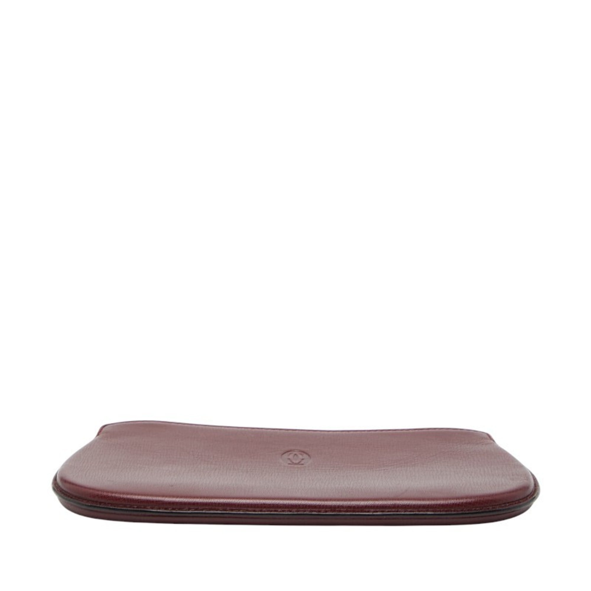 Cartier Bordeaux Wine Red Leather Pouch (Pre-Owned)