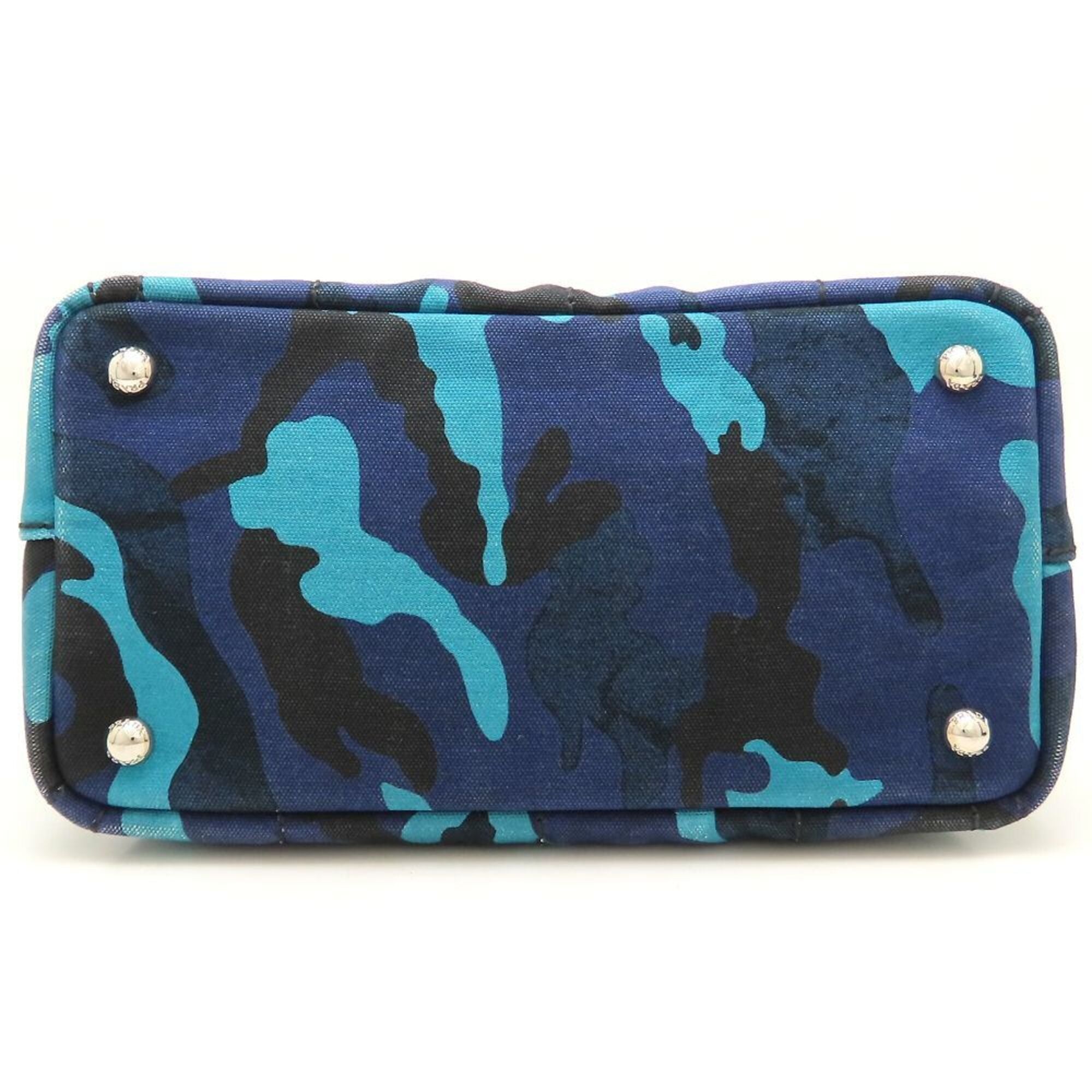 Prada Blue Camouflage Canvas Tote Bag (Pre-Owned)