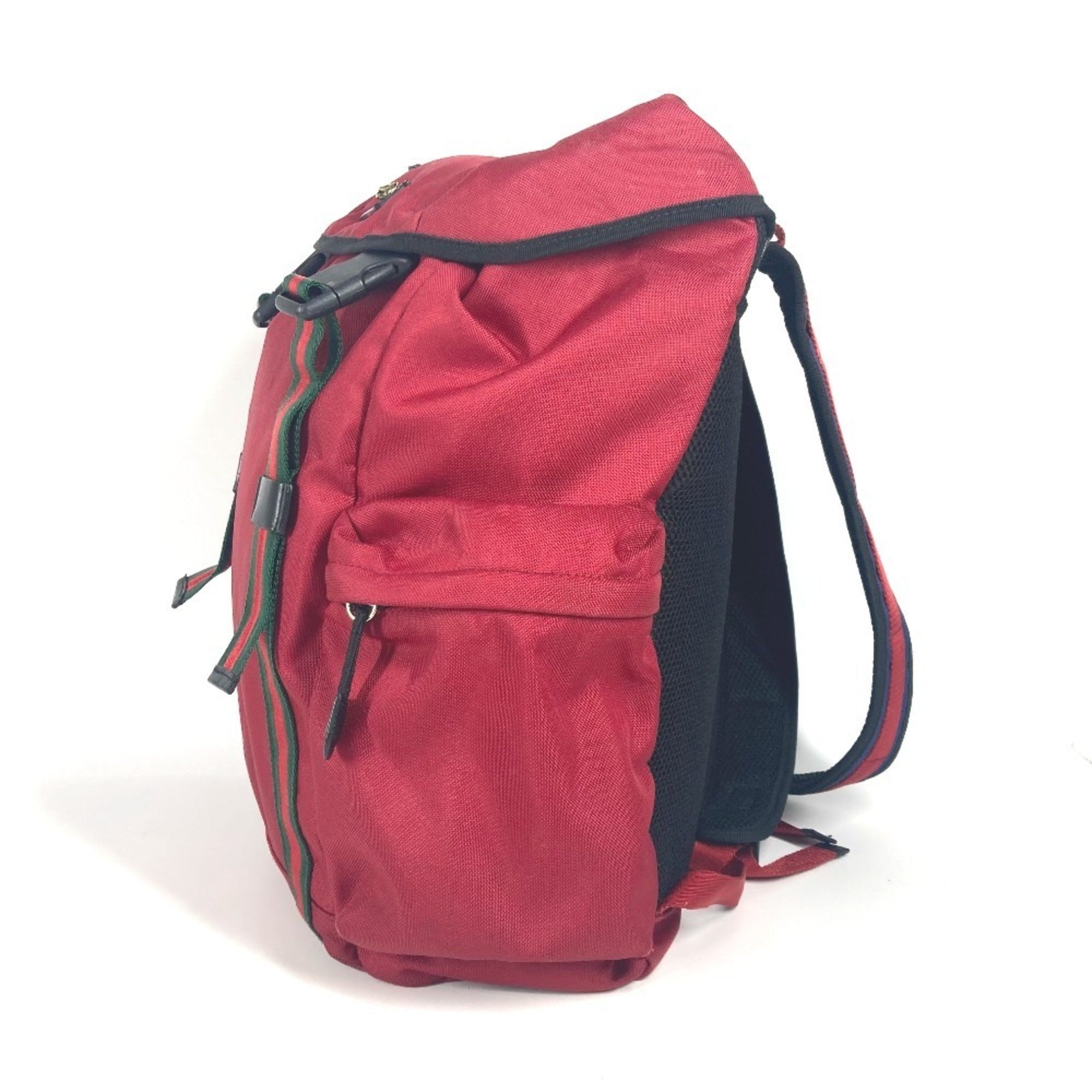 Gucci Black Red Color Nylon Canvas Backpack (Pre-Owned)