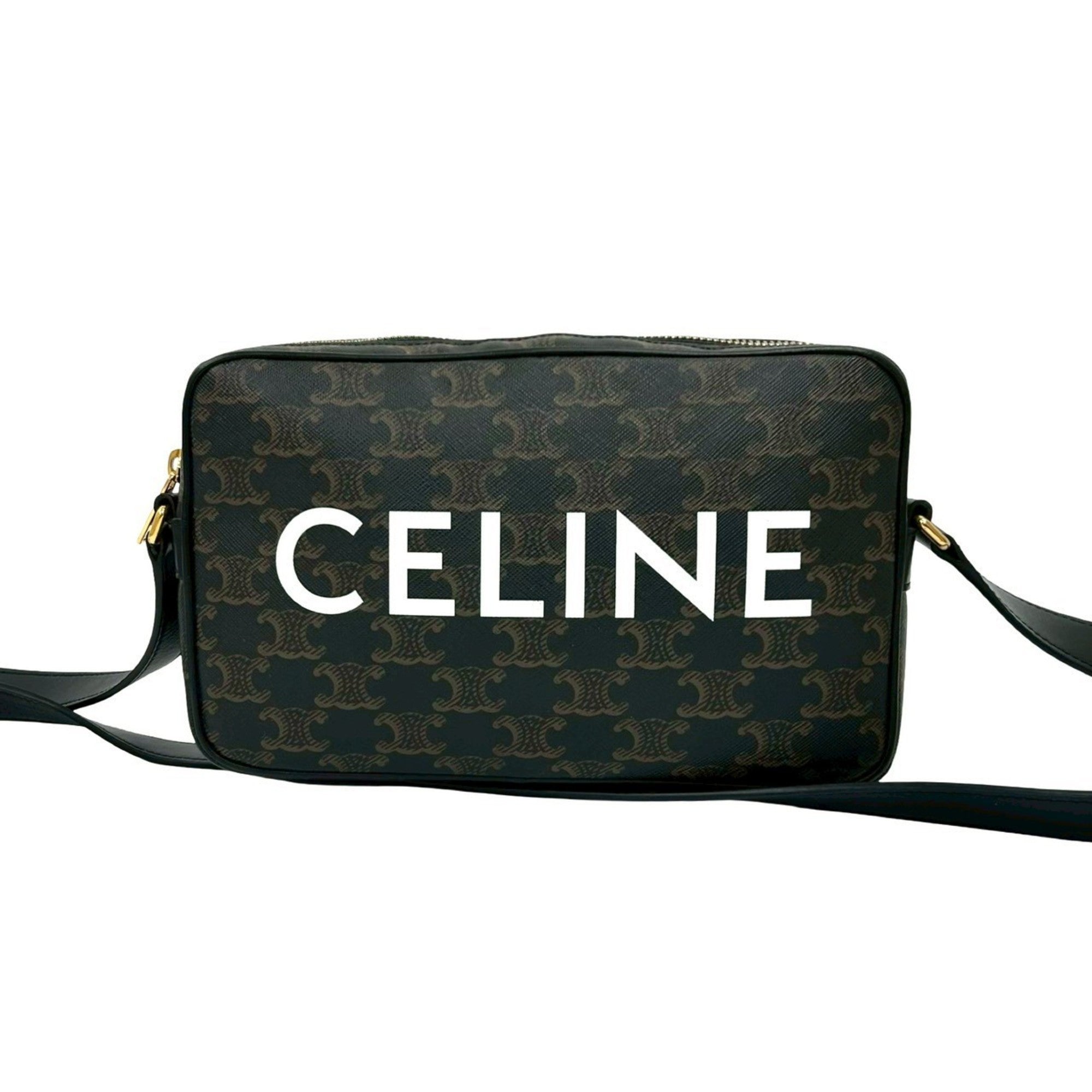 Celine Brown Leather Pvc Pochette Shoulder Bag (Pre-Owned)