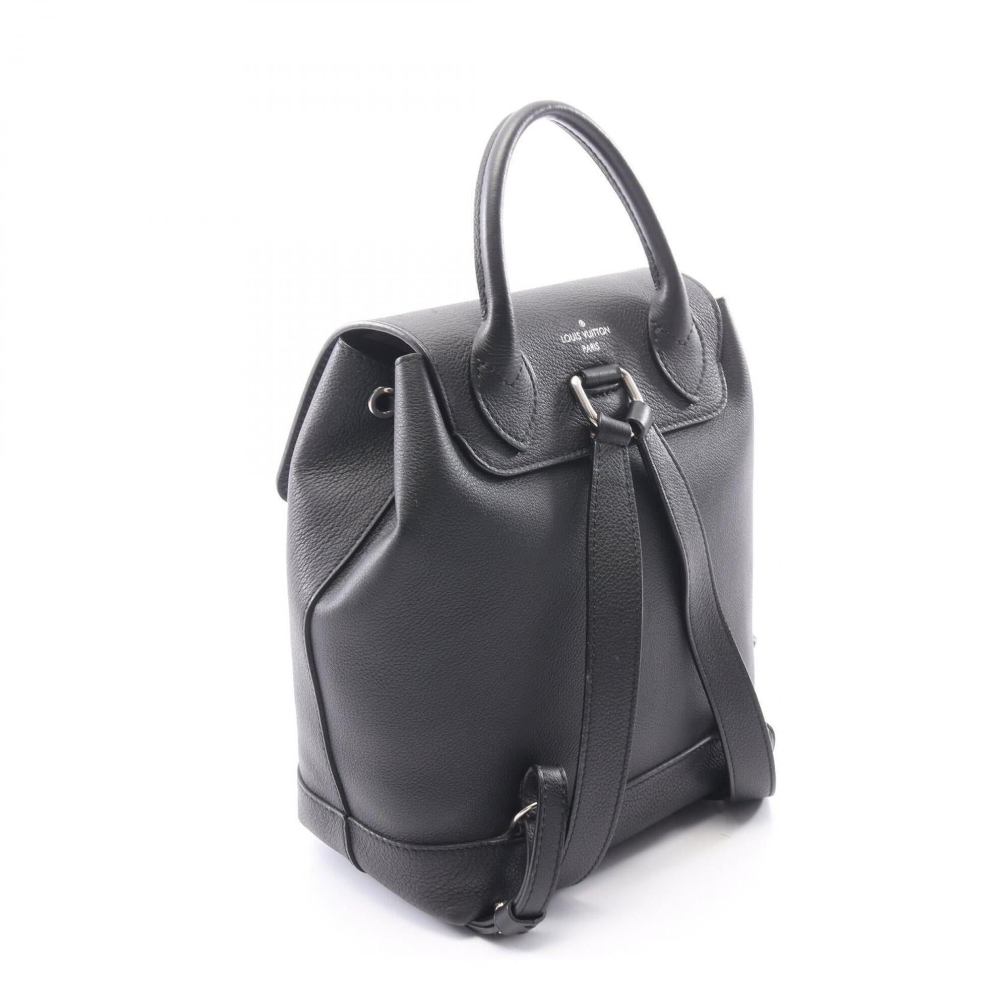 Louis Vuitton Black Noir Leather Backpack Handbag (Pre-Owned)