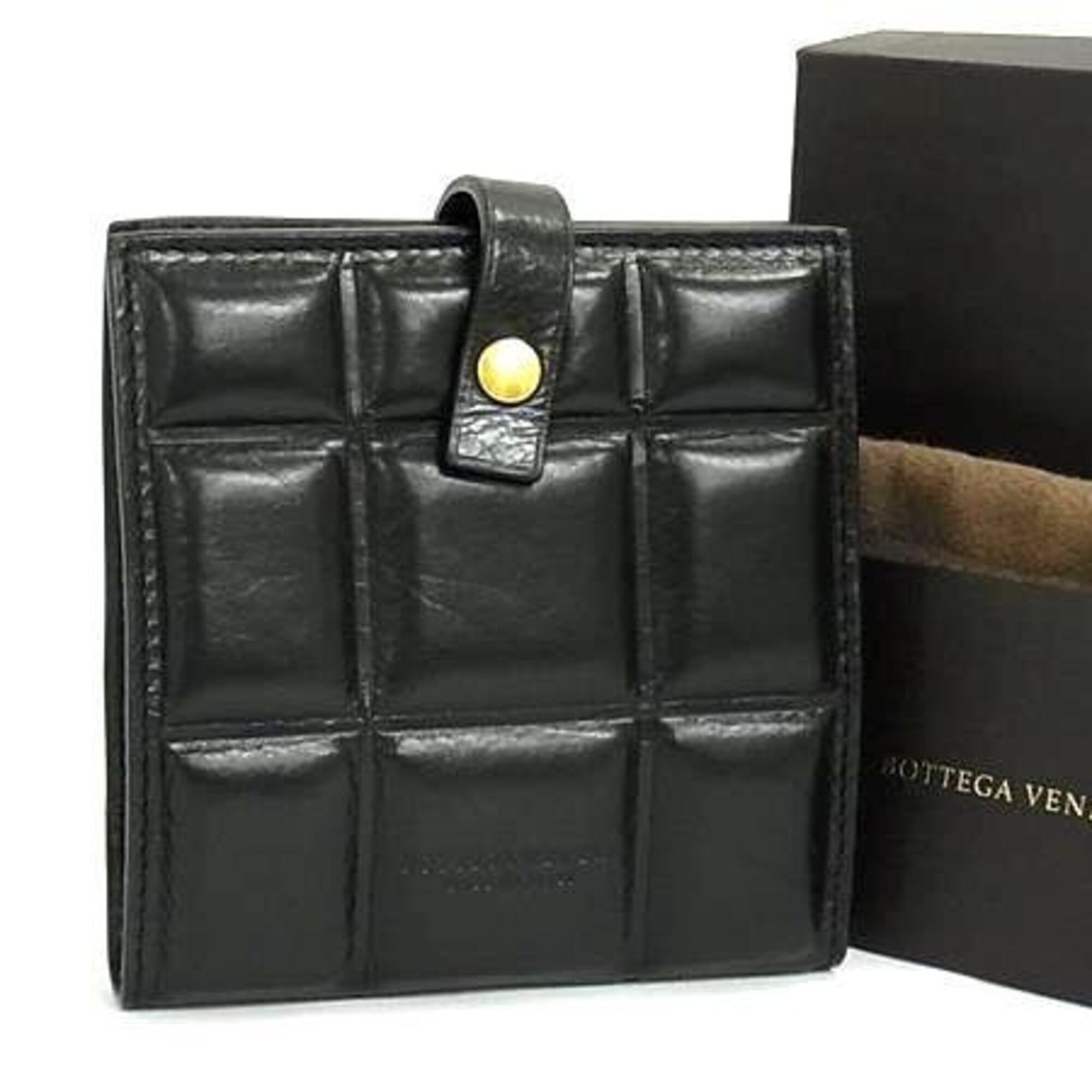 Bottega Veneta Black Leather Wallet (Bi-Fold) (Pre-Owned)