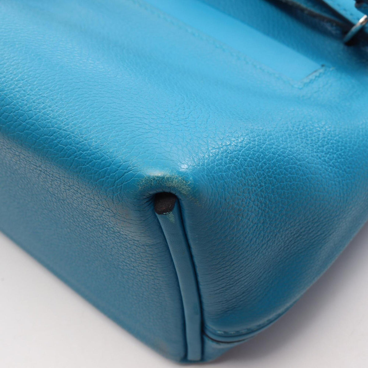 Hermes Blue Evercalf Leather Handbag (Pre-Owned)