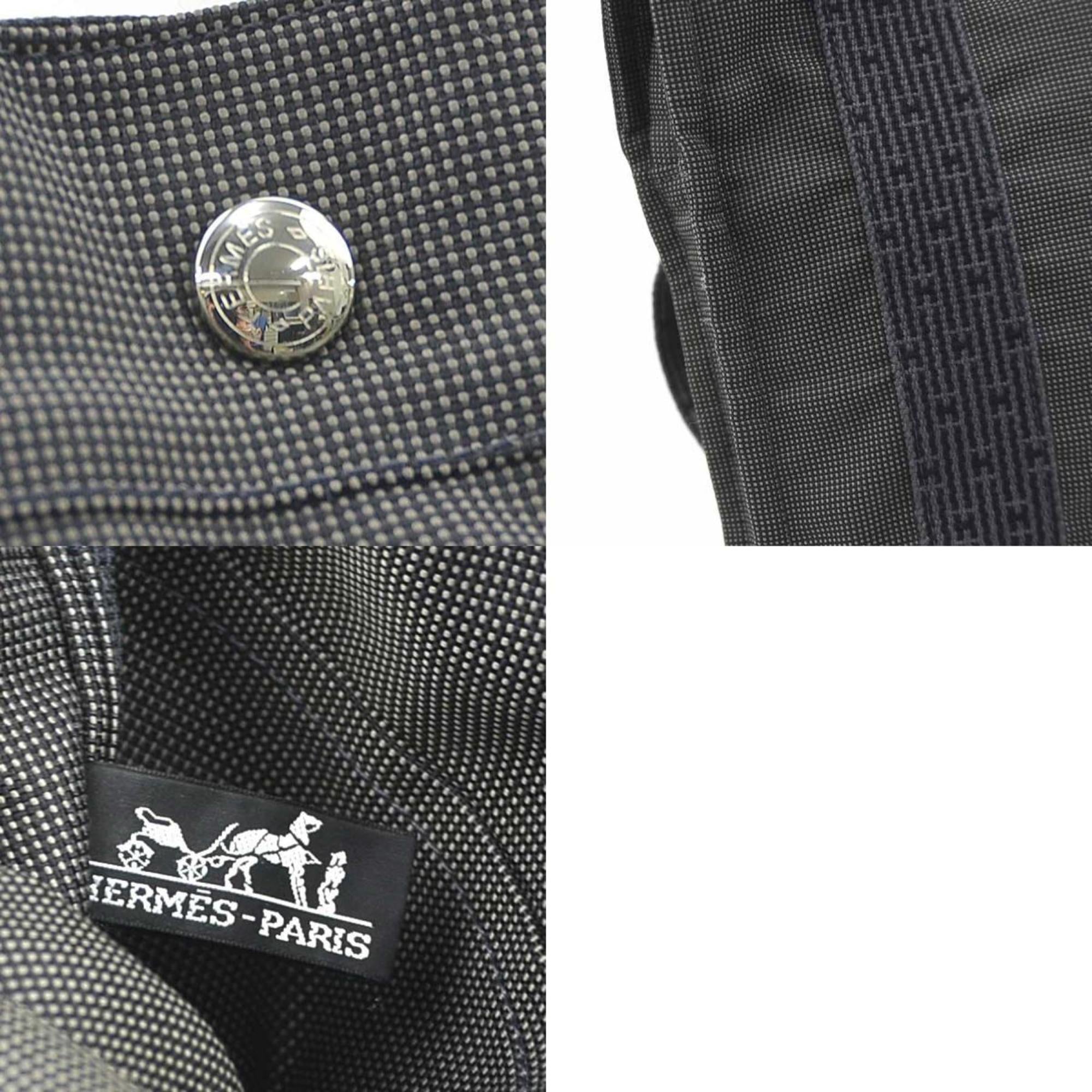 Hermes Dark Gray Canvas Backpack (Pre-Owned)