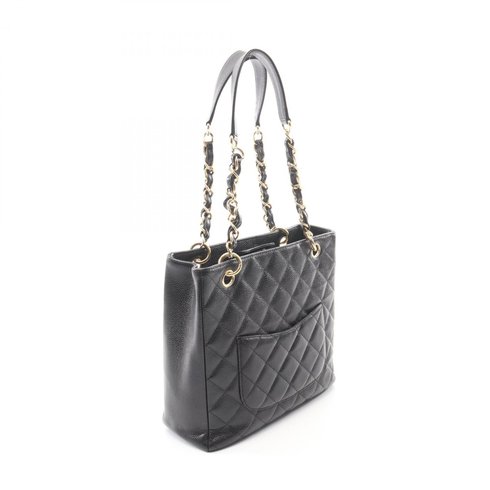 Chanel Black Grained Calfskin Handbag Tote Bag (Pre-Owned)