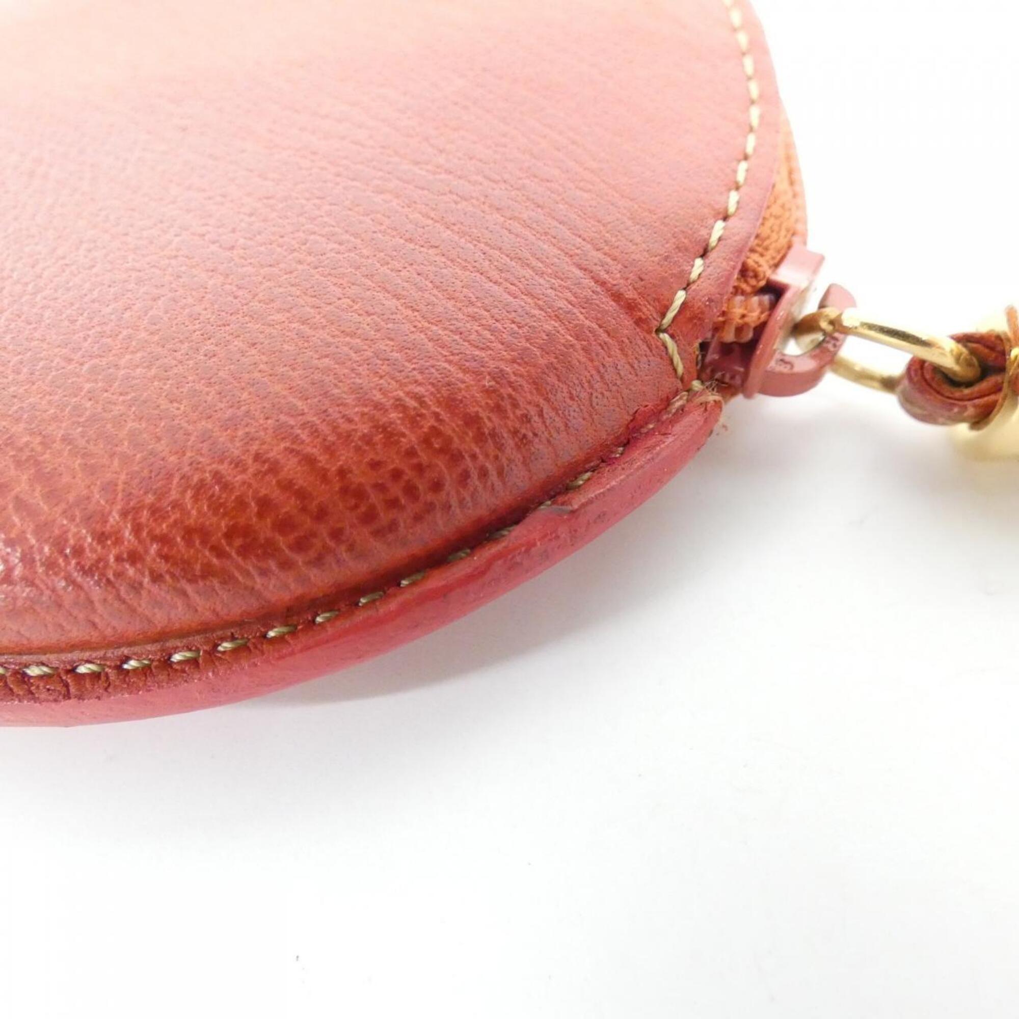 Loewe Red Color Leather Coin Purse/Coin Case (Pre-Owned)