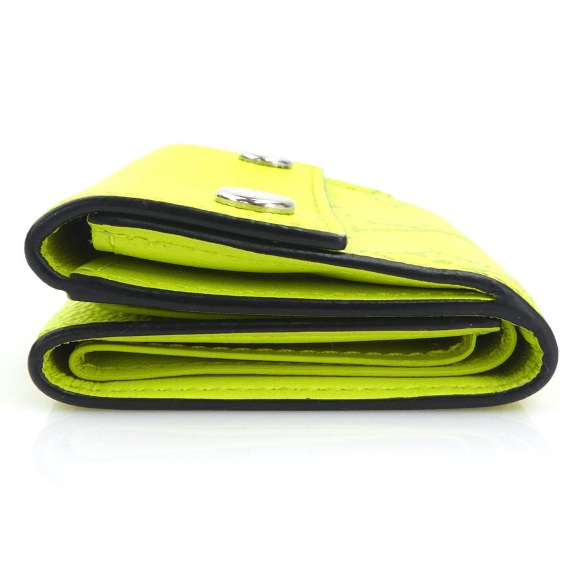 Louis Vuitton Green Yellow Pvc Leather Wallet (Tri-Fold) (Pre-Owned)