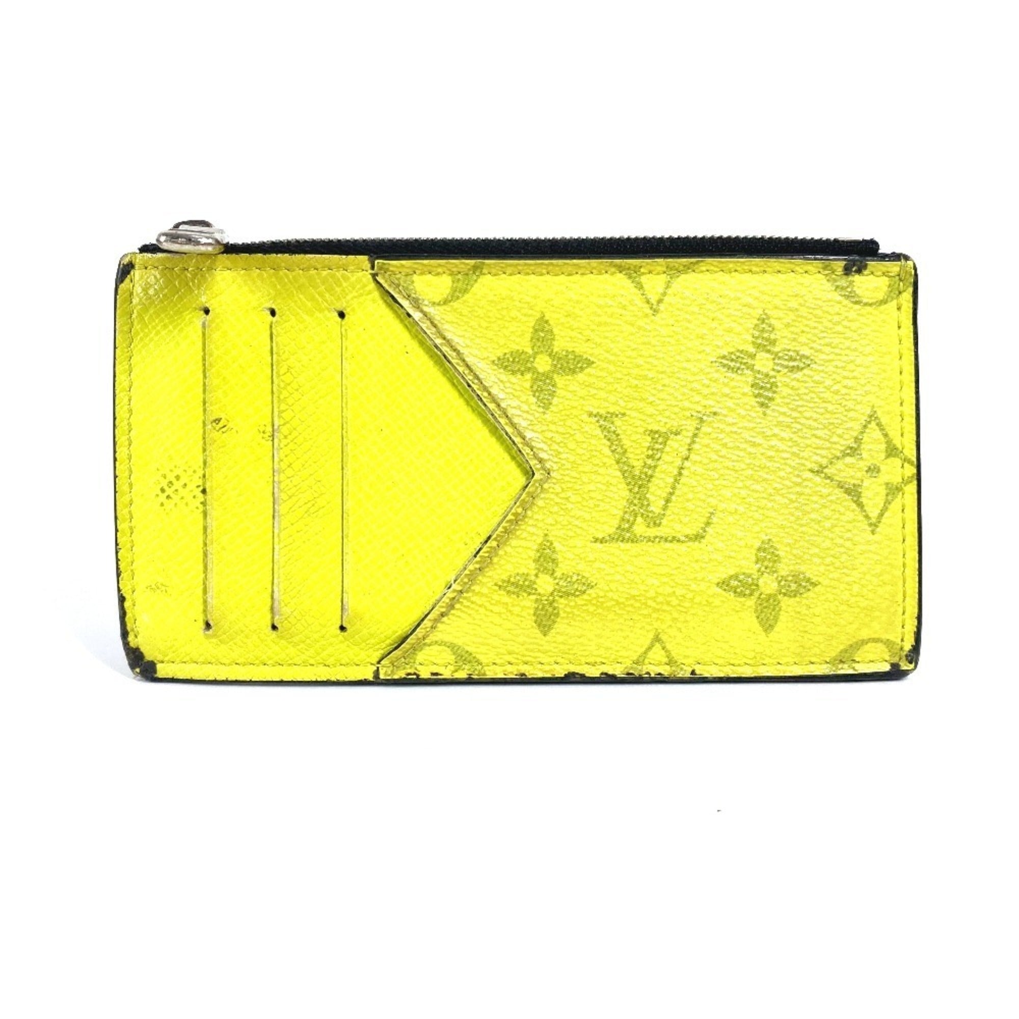 Louis Vuitton Yellow Taigarama Monogram Coin Purse/Coin Case (Pre-Owned)