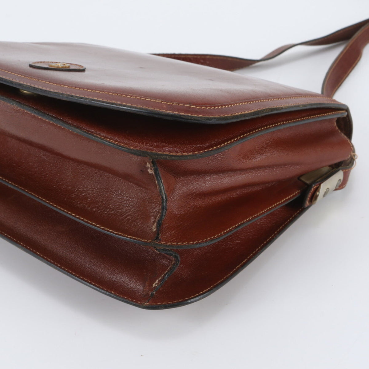 Bally Brown Leather Crossbody Bag Handbag Shoulder Bag Tote Bag (Pre-Owned)