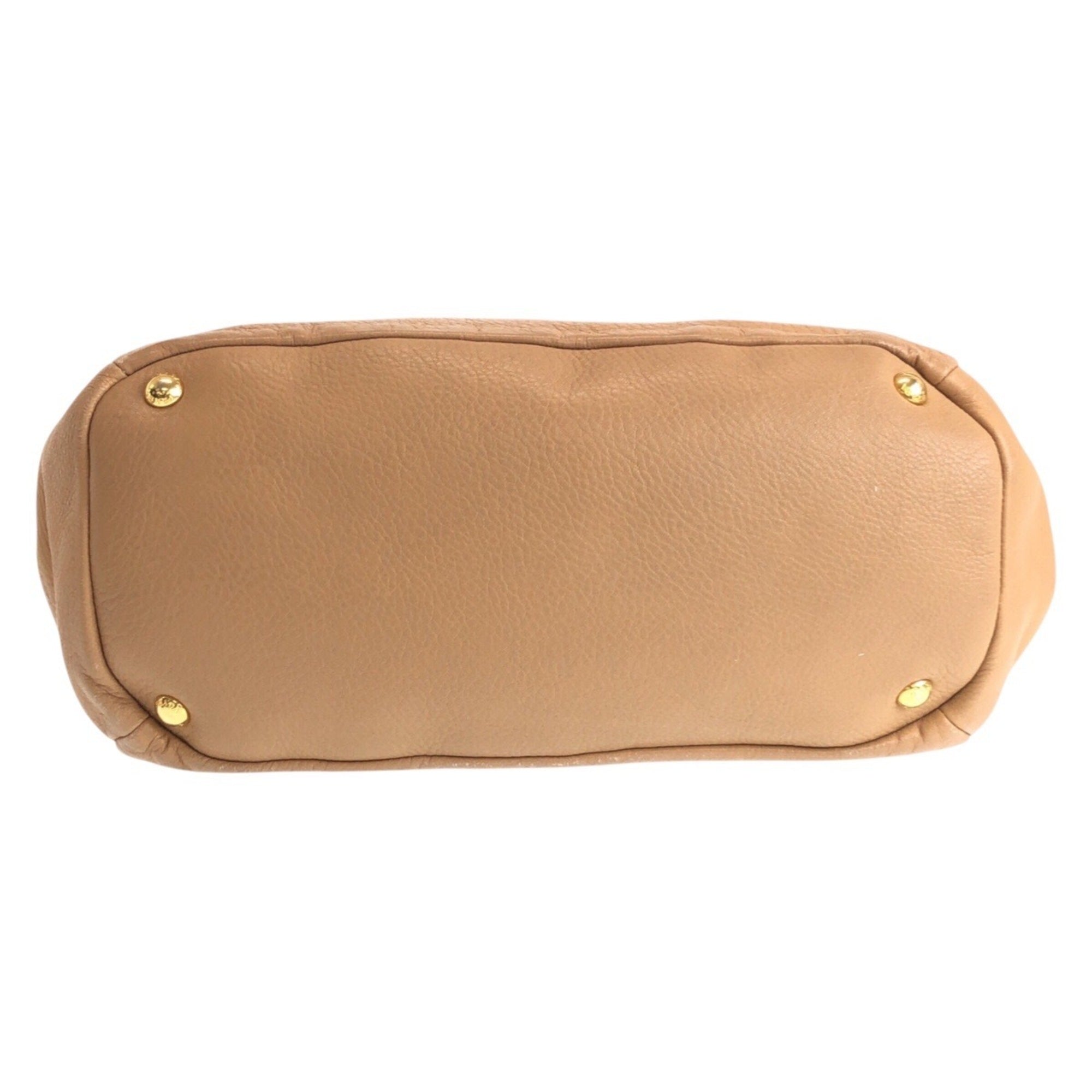 Prada Beige Leather Shoulder Bag (Pre-Owned)