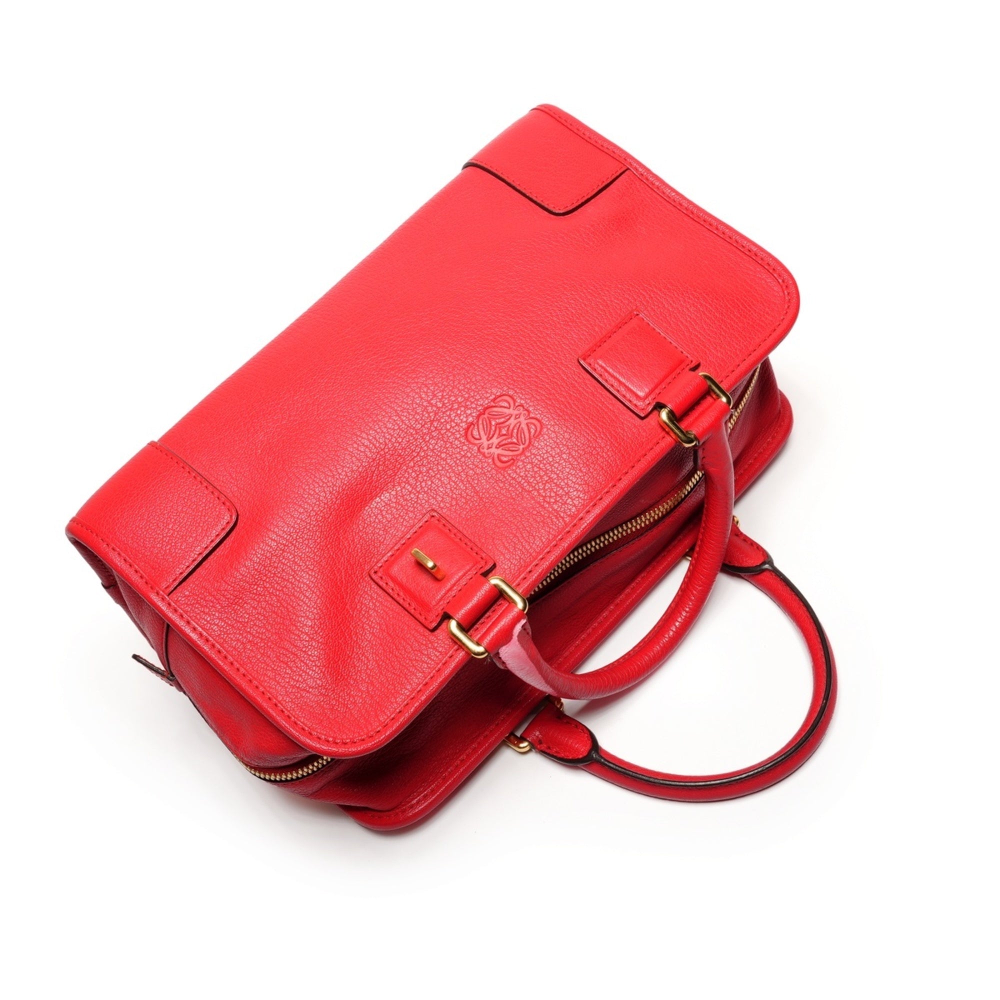 Loewe Amazona Red Color Leather Handbag (Pre-Owned)