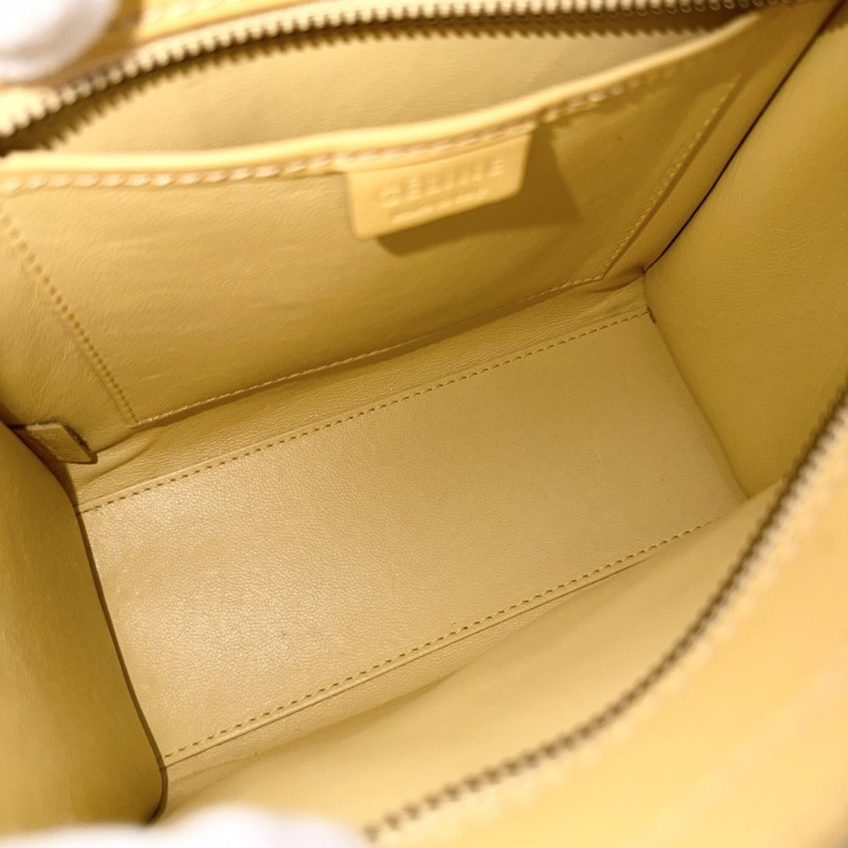 Celine Yellow Leather Handbag Shoulder Bag (Pre-Owned)