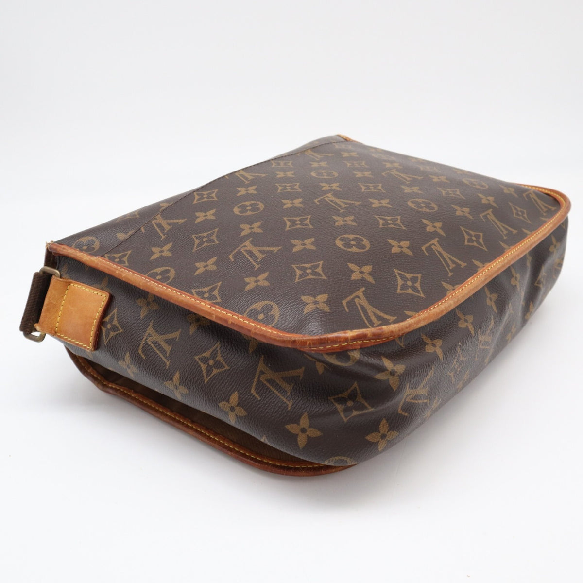 Louis Vuitton Monogram Beige Brown Coated Canvas Leather Shoulder Bag (Pre-Owned)