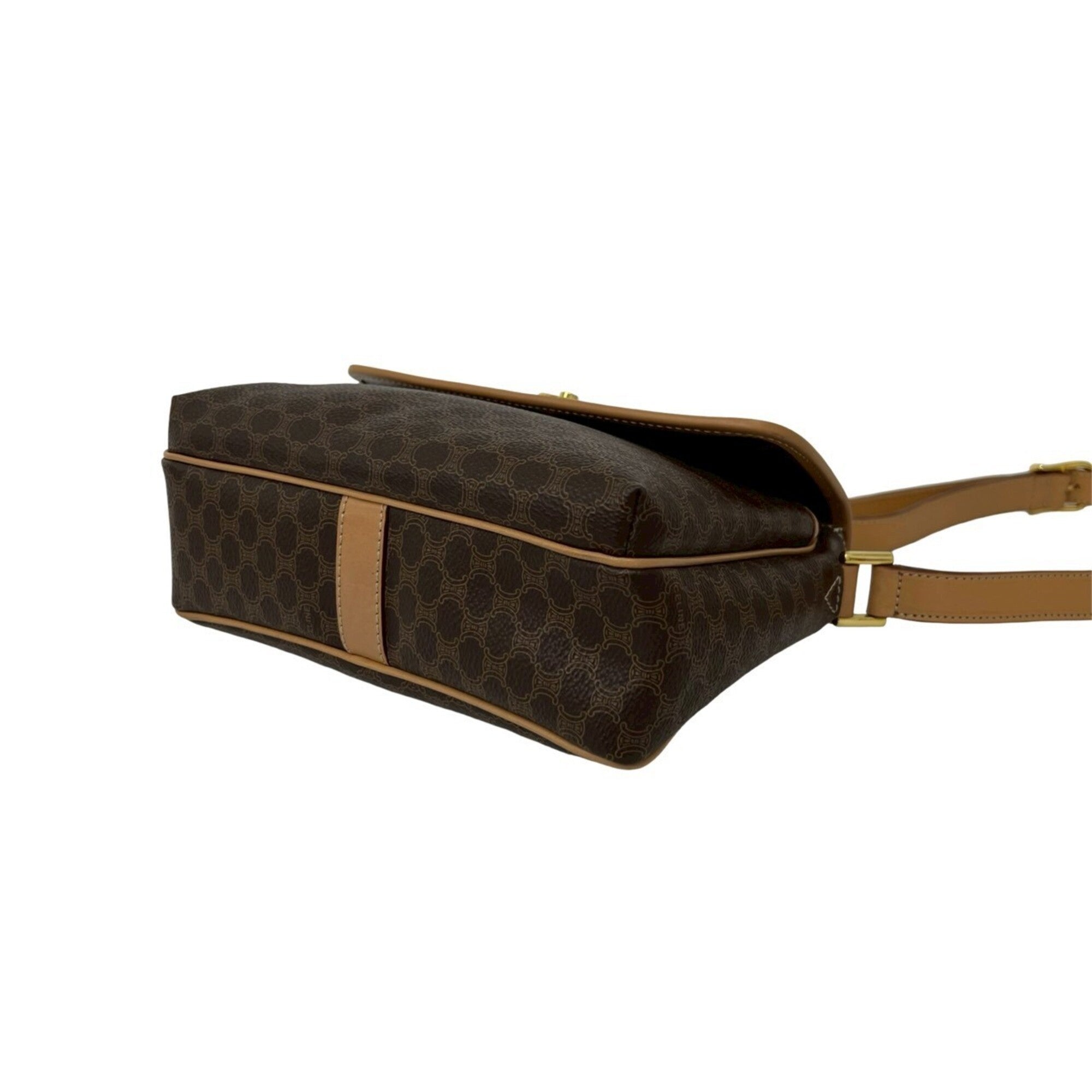 Celine Brown Leather Pvc Pochette Shoulder Bag (Pre-Owned)