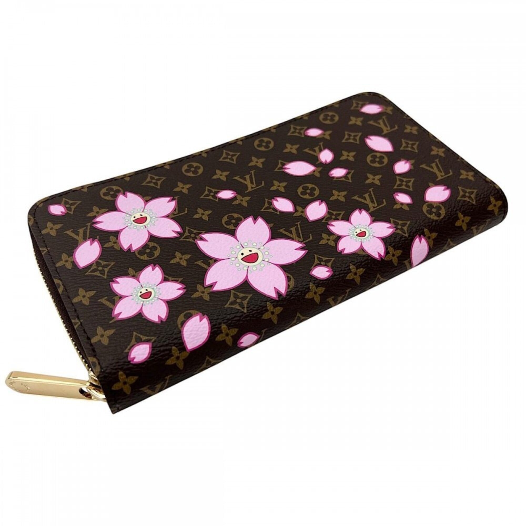 Louis Vuitton Brown Pink Monogram Canvas Long Wallet (Bi-Fold) (Pre-Owned)