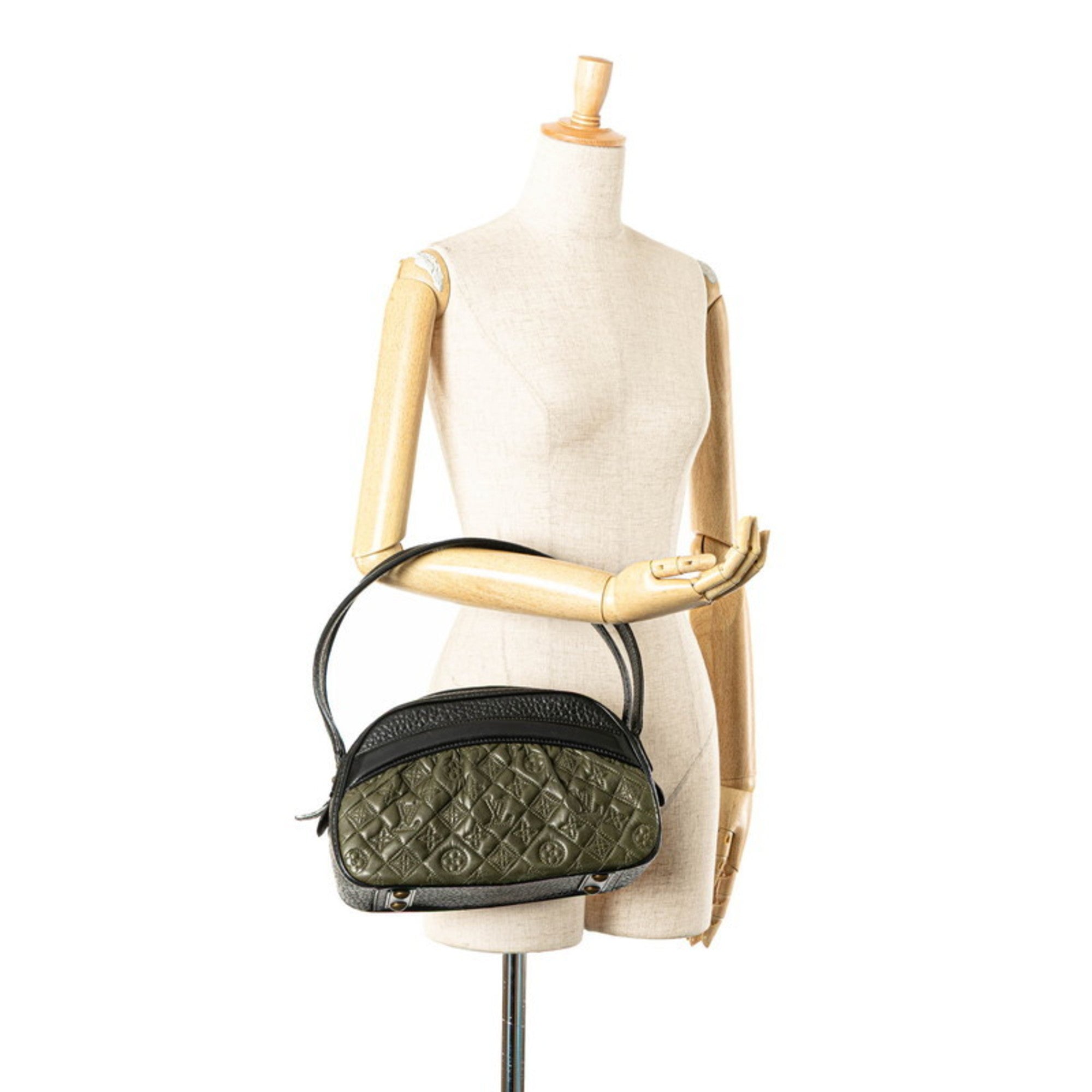 Louis Vuitton Black Khaki Noir Leather Handbag Shoulder Bag (Pre-Owned)