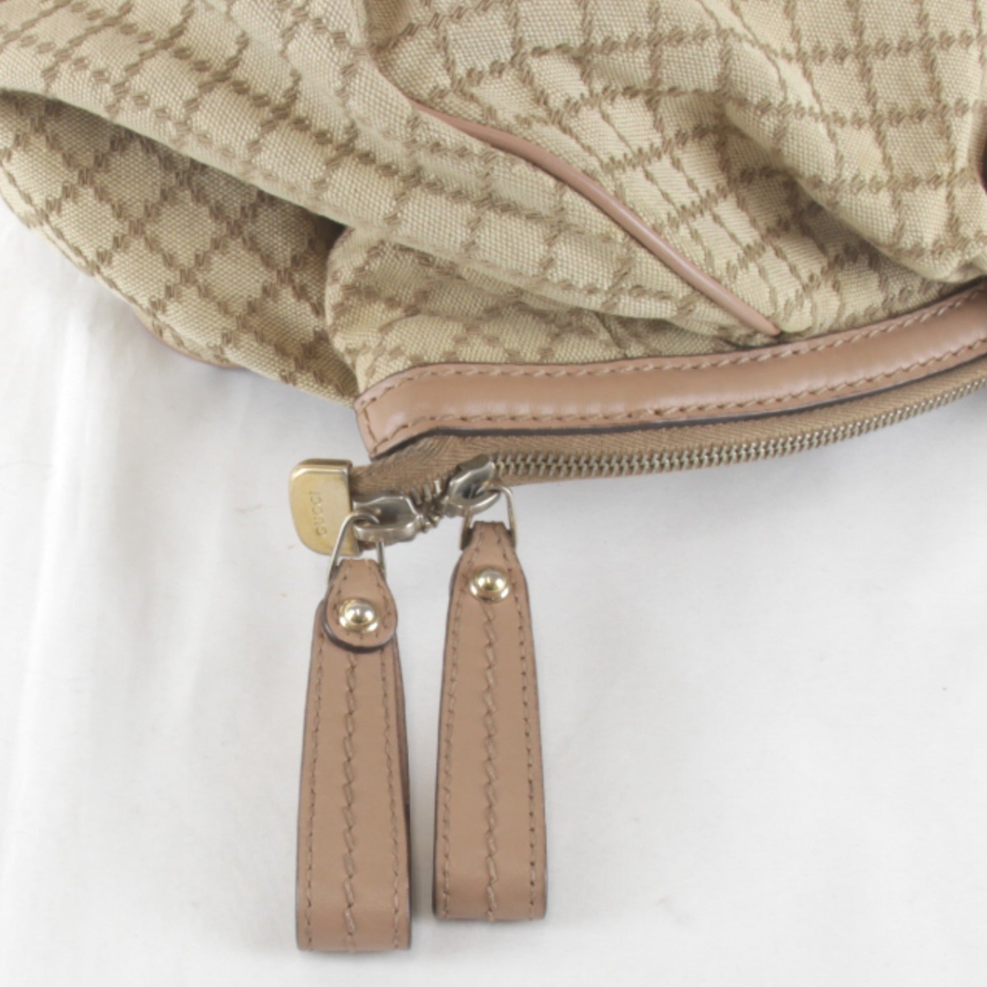 Gucci Beige Black Yellow Canvas Handbag (Pre-Owned)